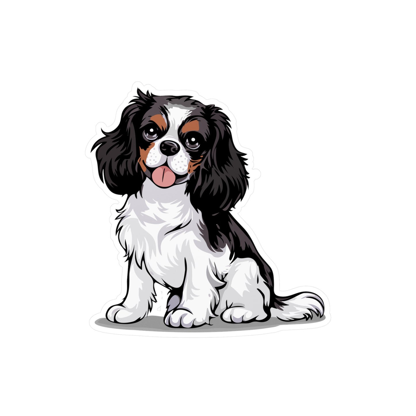 Charlie  Cavalier King Charles Spaniel Dog Vinyl Sticker Kiss-Cut Vinyl Decals with Pet Dog Cavalier Puppy Print