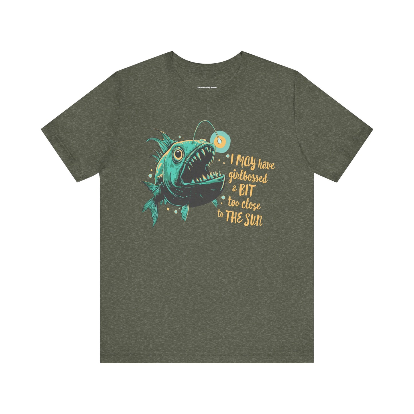 Deep Sea Anglerfish Girlbossed Too Close To The Sun T-shirt, Angler Fish Lure Glow Graphic Tee Ocean Aquatic Creatures