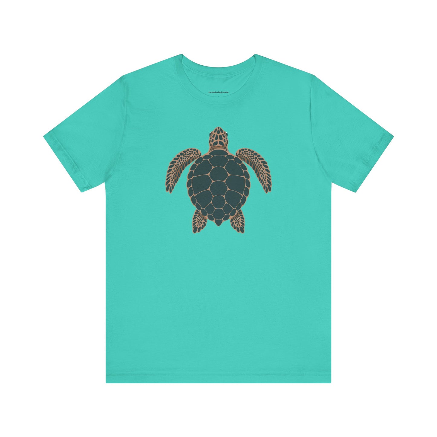 Sea Turtle Illustration Tee | Tropical Coastal Ocean Life, Turtles Design Beach T-Shirt, Cotton Unisex Marine Animals Tees