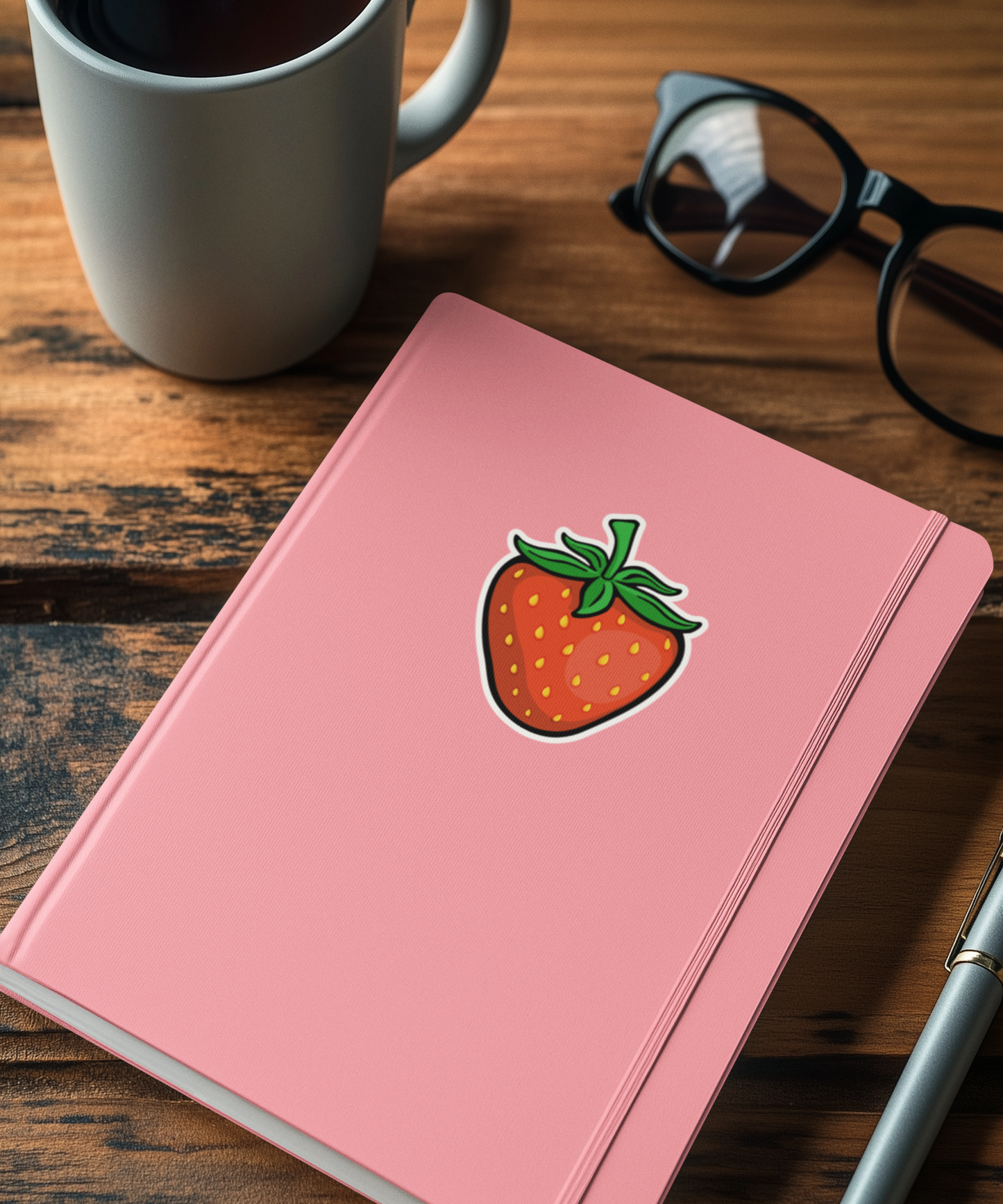 3" Juicy Strawberry Fruit Sticker - Red Strawberries Vinyl Decal Stickers, Berry Waterproof Outdoor Decals, Laptop, Car