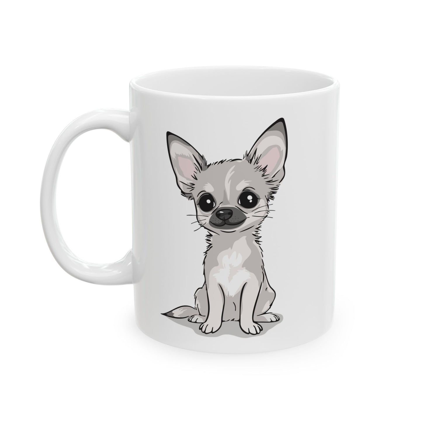 White Chihuahua Puppy Dog Ceramic Coffee Tea Mug 11oz with Cute Chihuahuas Dogs Pet Puppies Coffee Mugs Gifts
