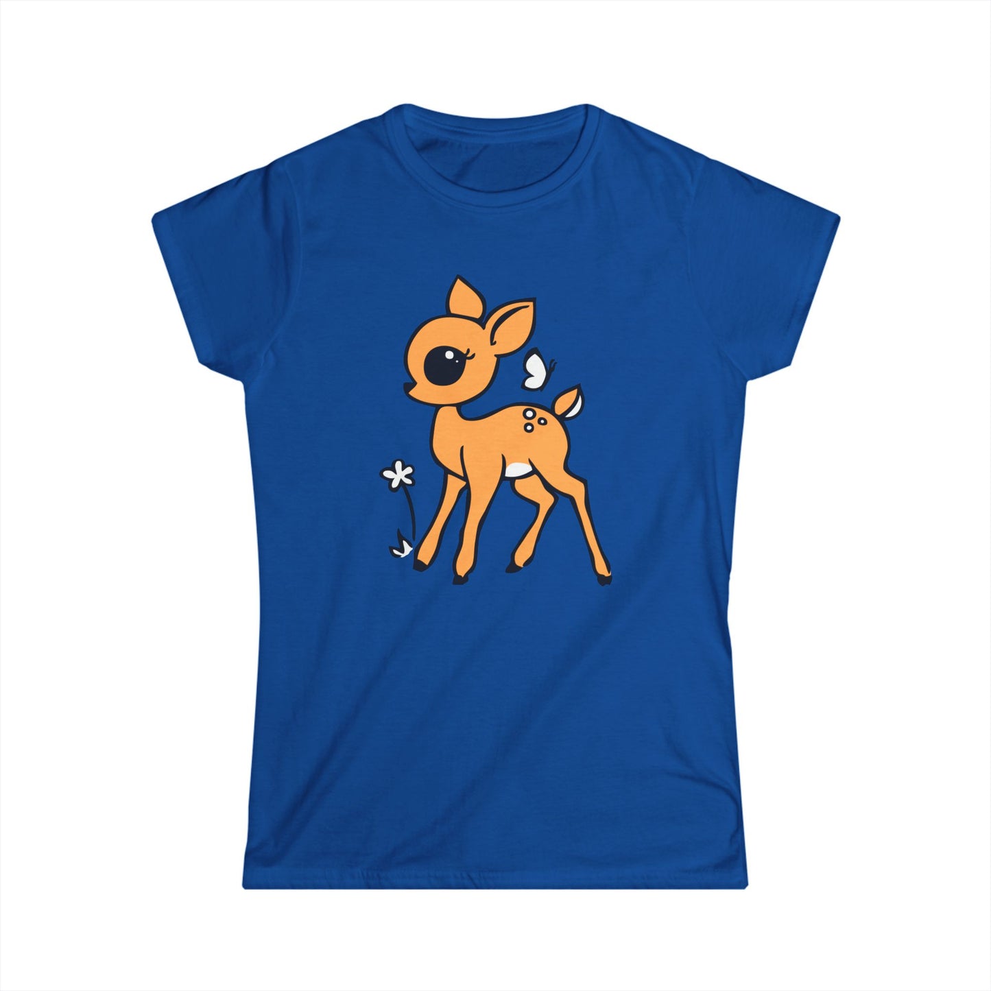 Fawn Baby Deer Ladies Soft T-shirt Women's Softstyle Tee