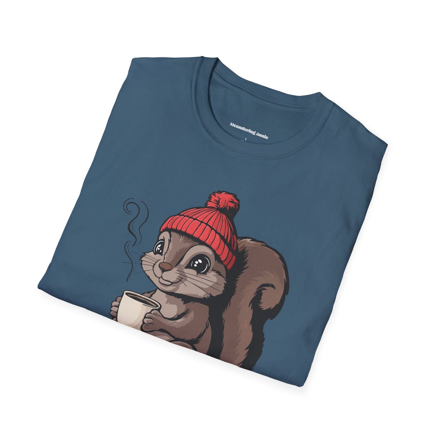Cozy Squirrel T-shirt, Fall Autumn Squirrels Graphic Tee Shirts Men Women Unisex Short Sleeve Cotton Top