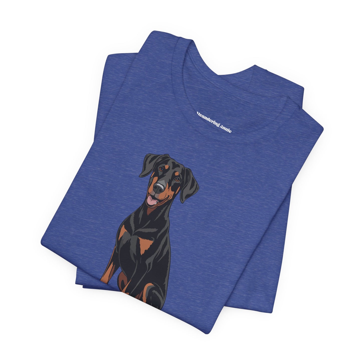 Doberman Pinscher Dogs T-shirt, Black Dobermans Puppy Dog Unisex Short Sleeve Cotton Tee