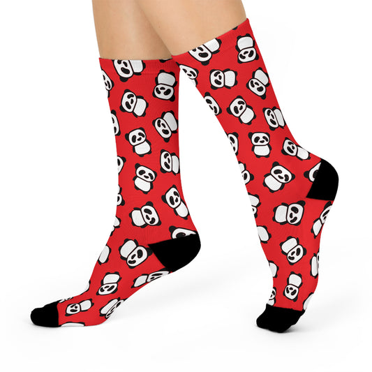 Red Panda Pattern Cushioned Crew Socks Unisex Mens Womens Socks with Pandas Print -  One Size Socks Womens Size 5 to Merns Size 12