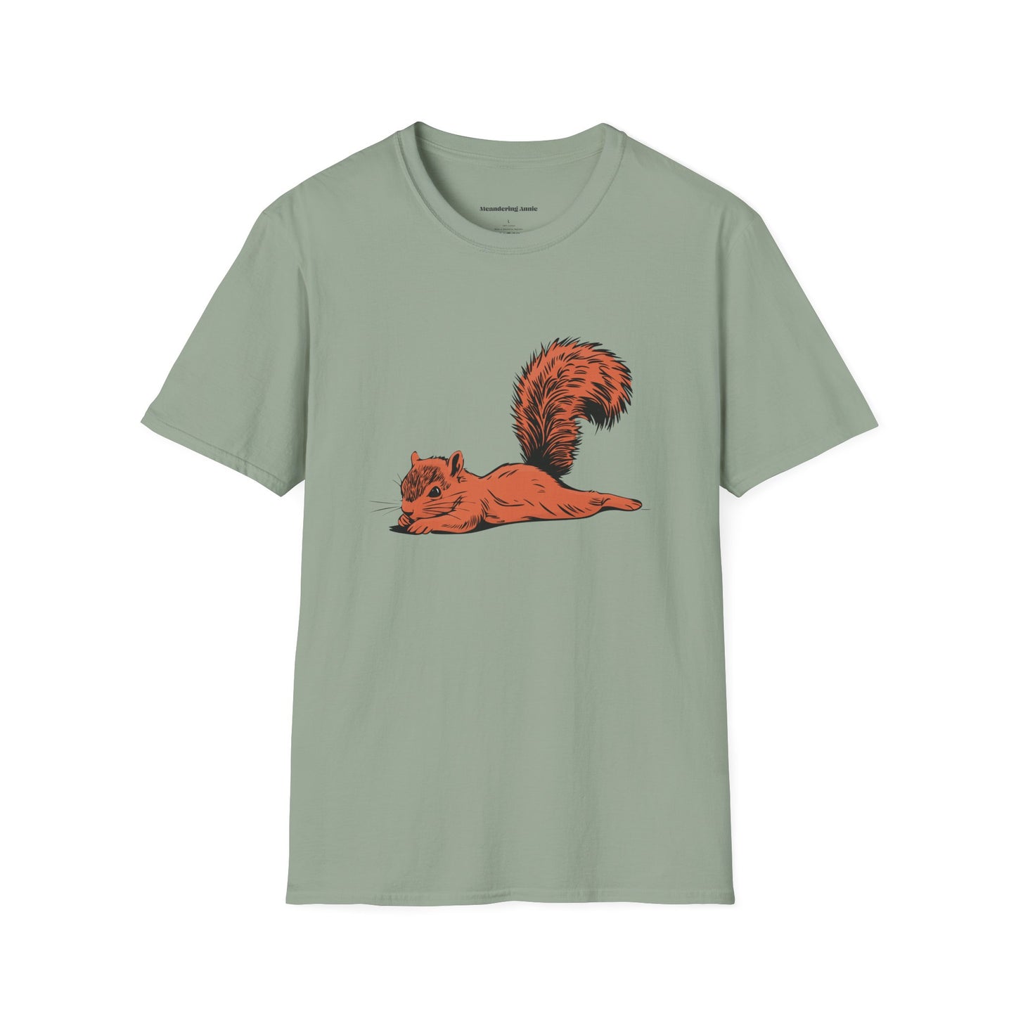 Just Chillin' Squirrel Splooting Soft T-shirt - Mens Womens Unisex Softstyle Tee