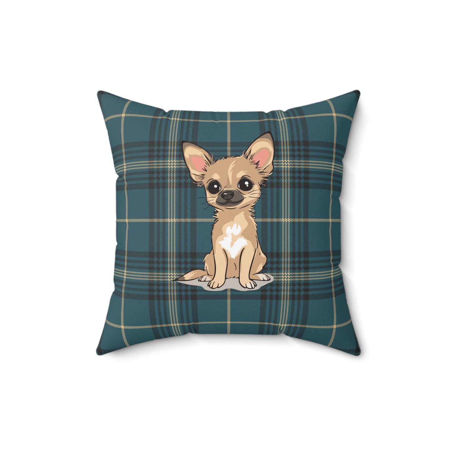 Chihuahua Dogs Square Throw Pillow, Custom Pet Owner Decor Pillows, Chihuahuas Dog Memorial