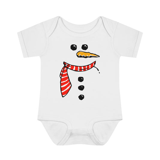 Snowman One Piece Infant Baby Rib Bodysuit With Christmas Holiday Snow Man Design Newborn Babies Winter Xmas Outfit Boys Girls Clothes