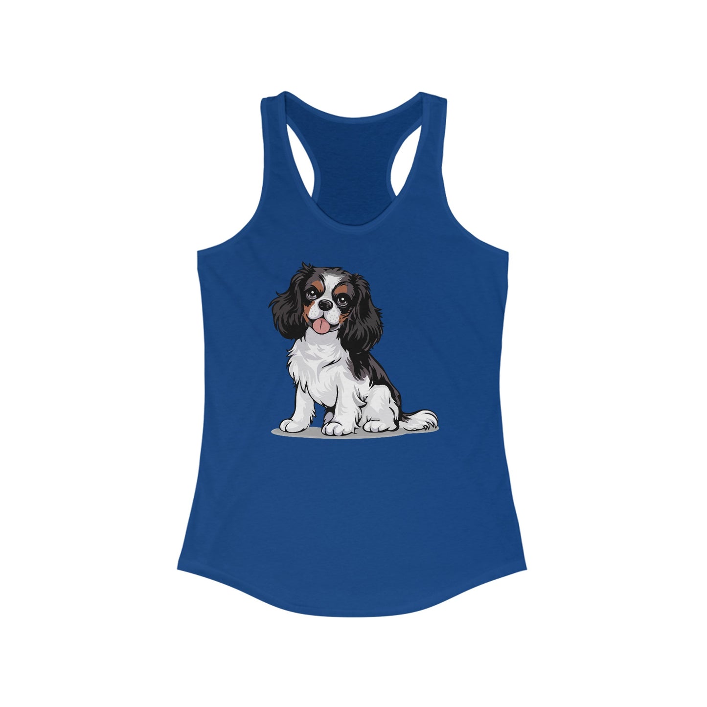 Charlie Cavalier King Charles Spaniel Dog Women's Racerback Tank Top with Pet Dog Cavalier Puppy Print