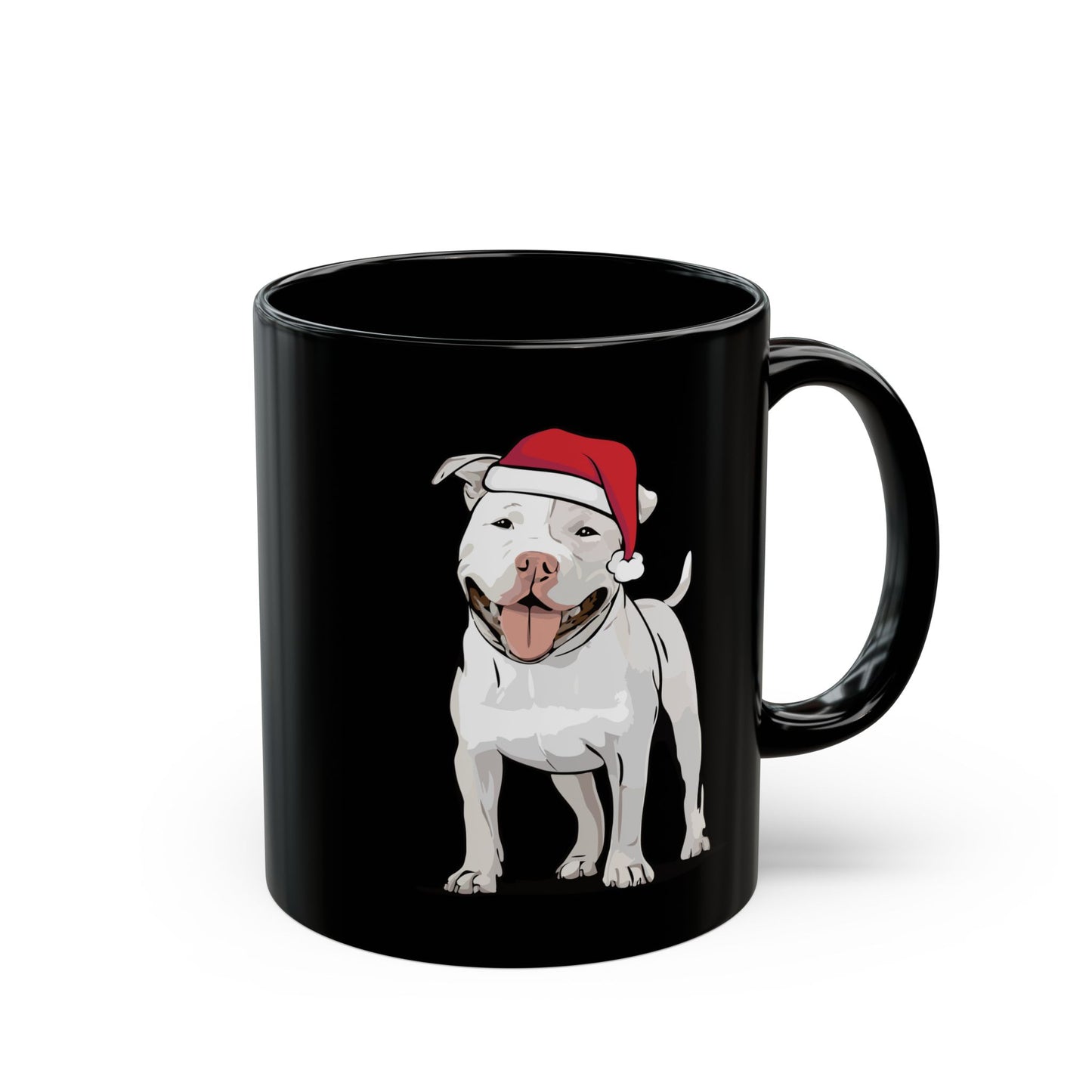 Christmas Pitbull Dog Mug, Holiday Coffee Mugs, Pet Lover Gift, Santa Pit Bull Terrier Dogs Tea Cup, Gift for Pet Owners
