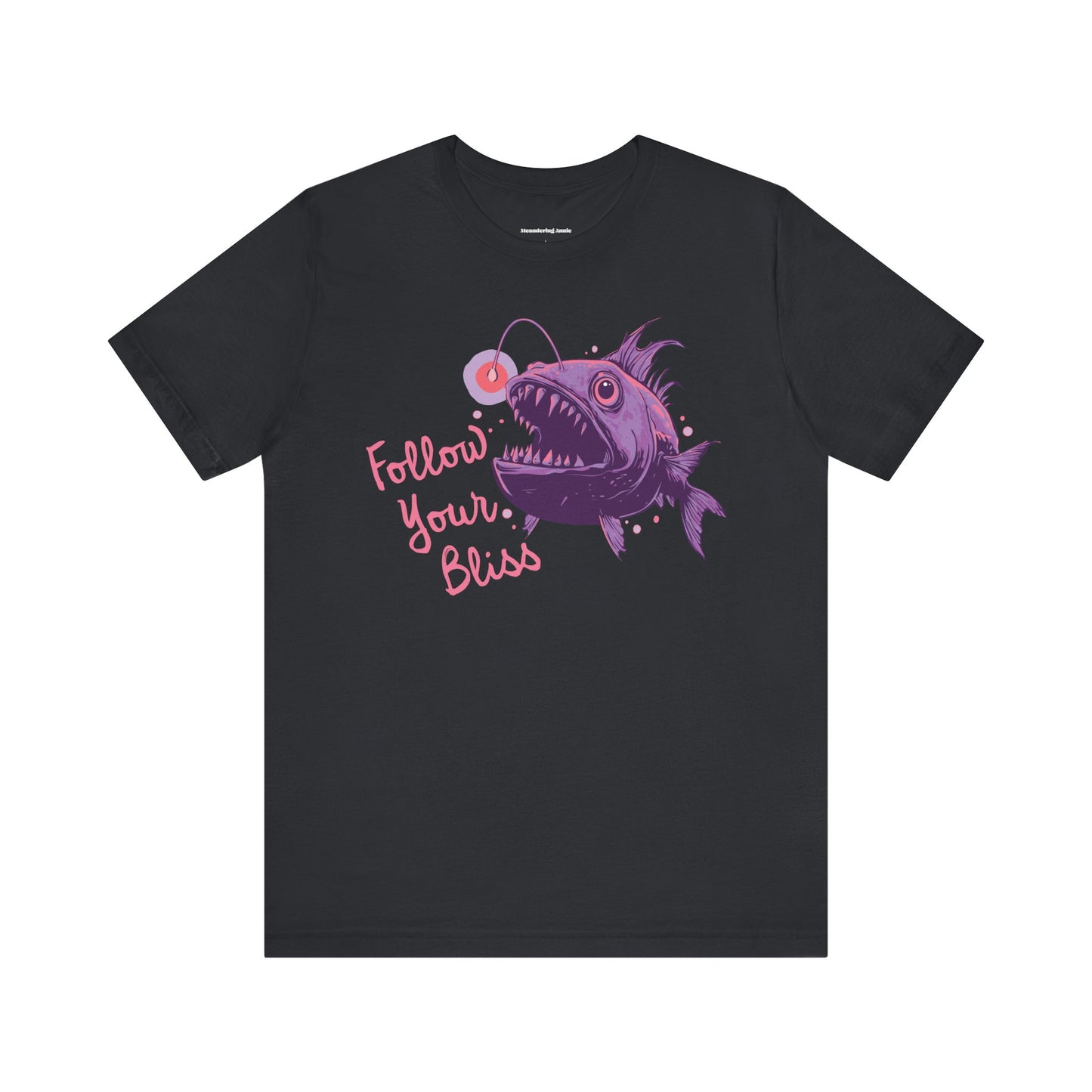 Follow Your Bliss Deep Sea Anglerfish T-shirt, Angler Fish Lure Glow Graphic Tee Ocean Aquatic Creatures