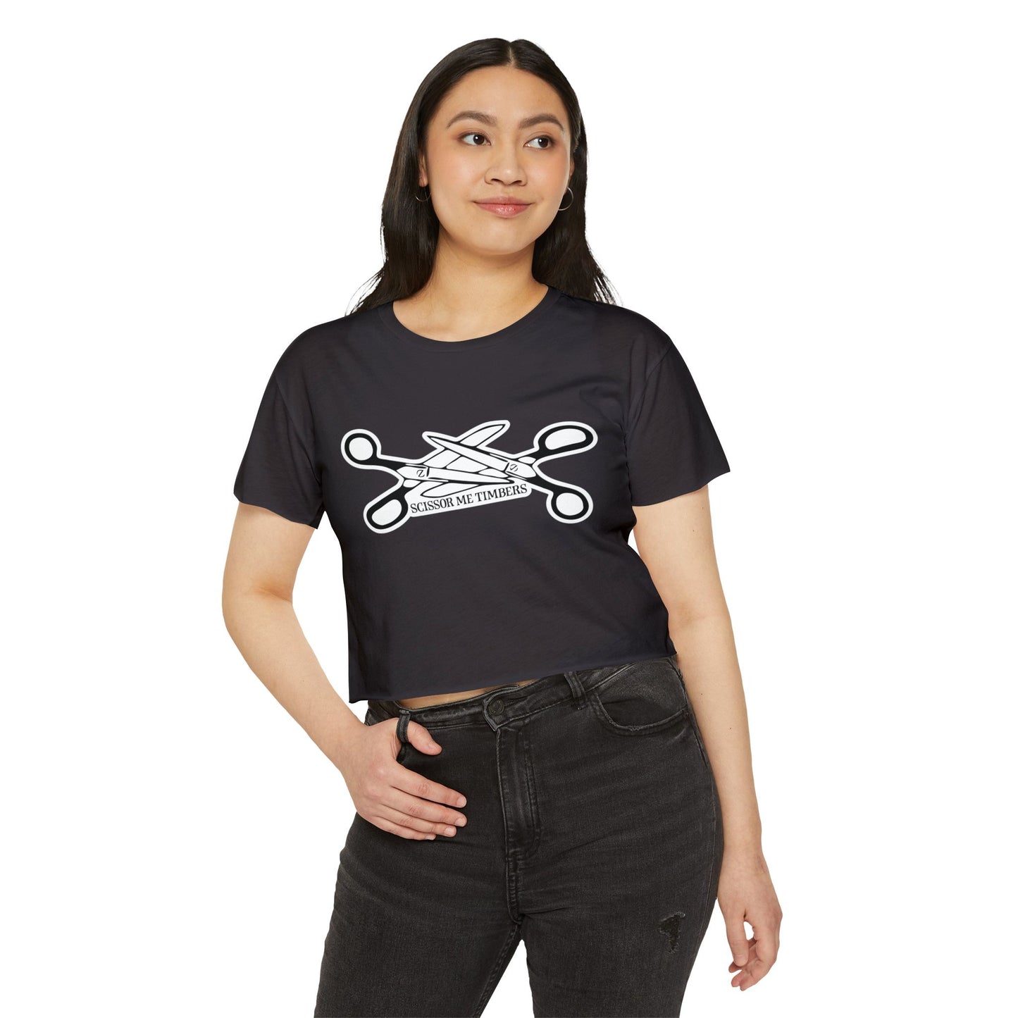 Scissor Me Timbers Crop Top, Womens LGBTQIA Summer Pride Festival Cropped Tee, Funny Lesbian Gay Queer Apparel Scissors