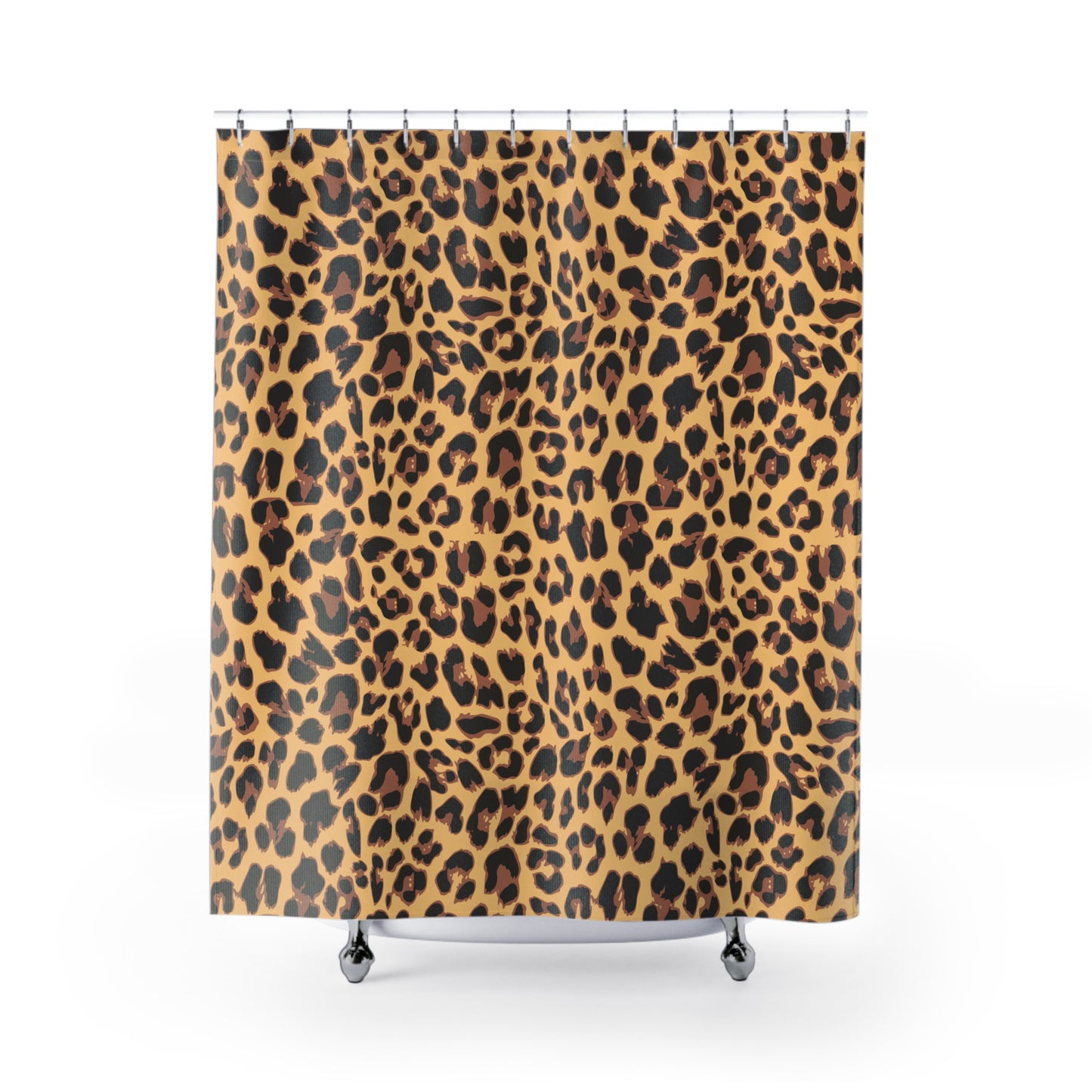 Leopard Print Shower Curtain Bathroom Decor with Cheetah Animal Print Pattern