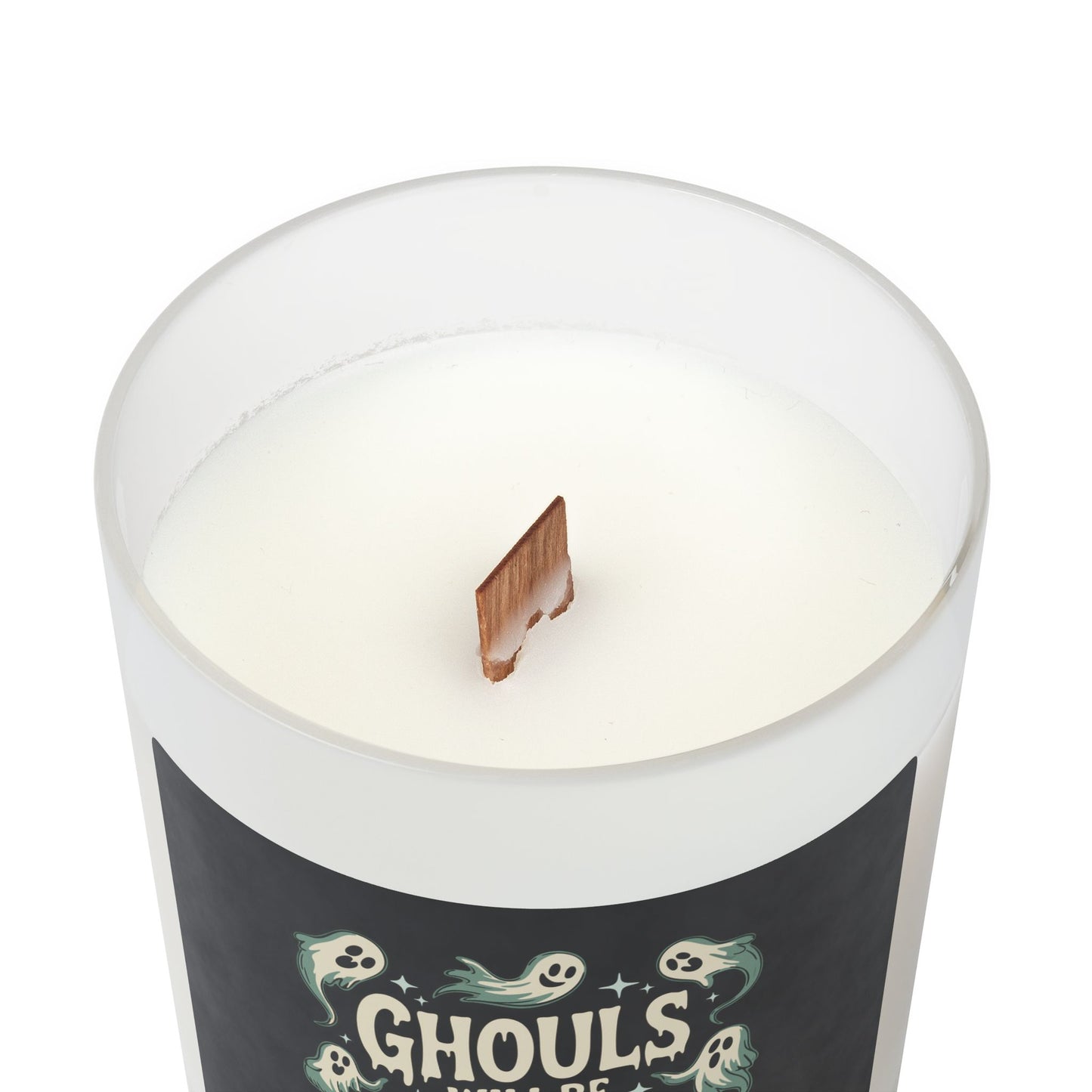 Halloween Ghost Candle, Spooky Decor, Ghouls will be Ghouls, 11 ounce Frosted Glass Candle, Goth Fall Home Decor, October Gifts