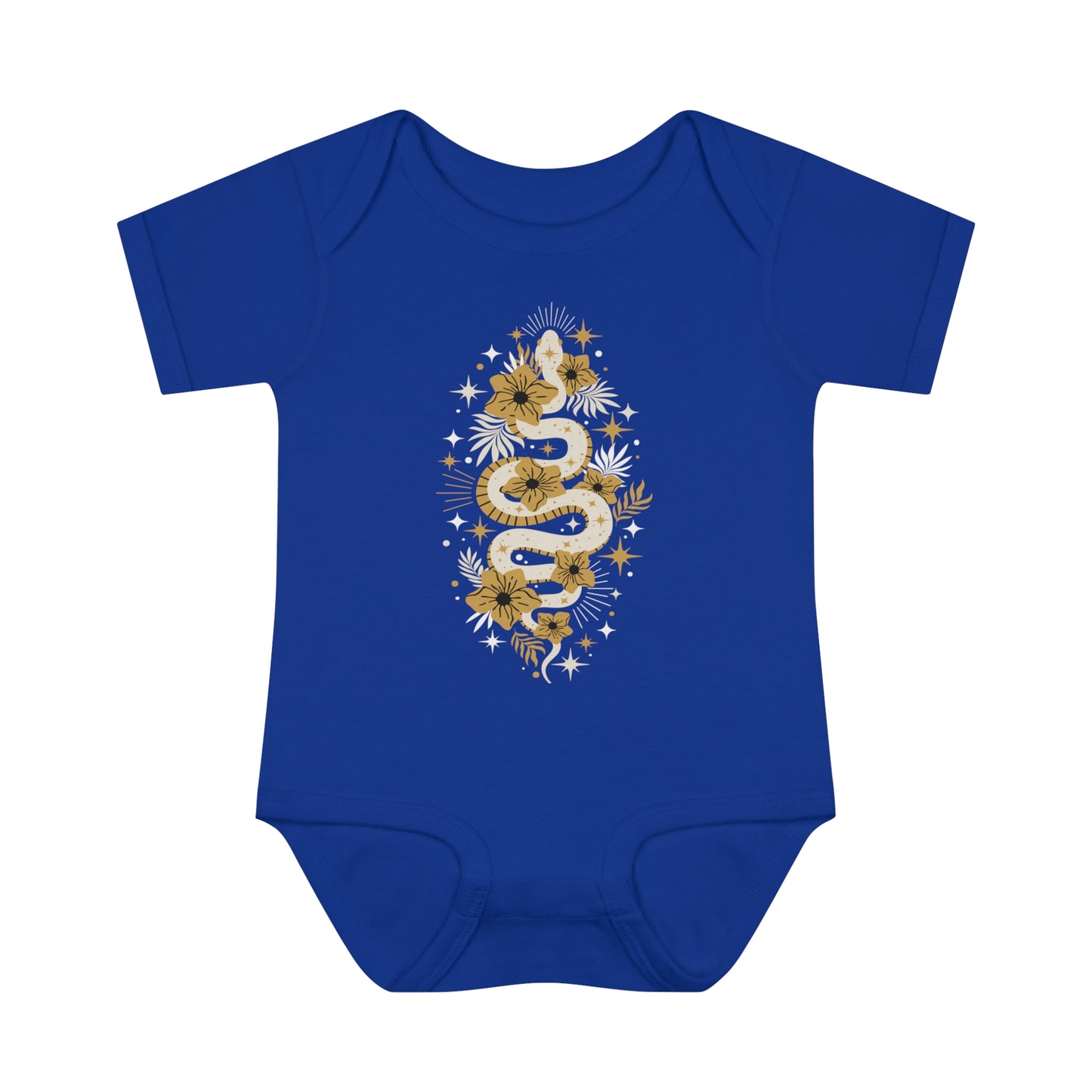 Mystic Golden Snake Baby One Piece Boho Infant Baby Rib Bodysuit Boys Girls Short Sleeve Romper Cotton Clothes for Babies