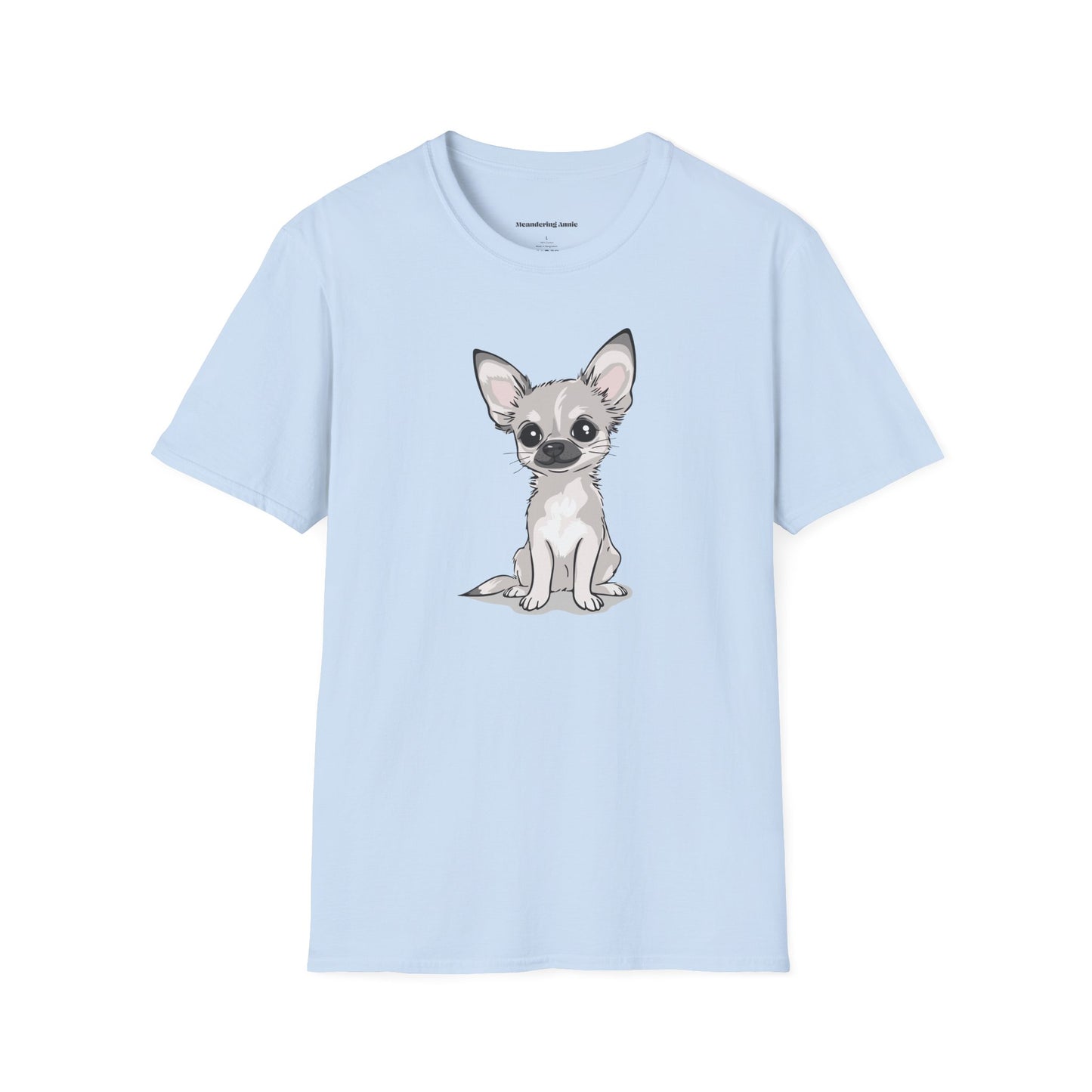 White Chihuahua Puppy Dog T-Shirt - Mens Womens Unisex Cotton Chihuahuas Dogs Pet Short Sleeve Tee Puppies Design Shirts