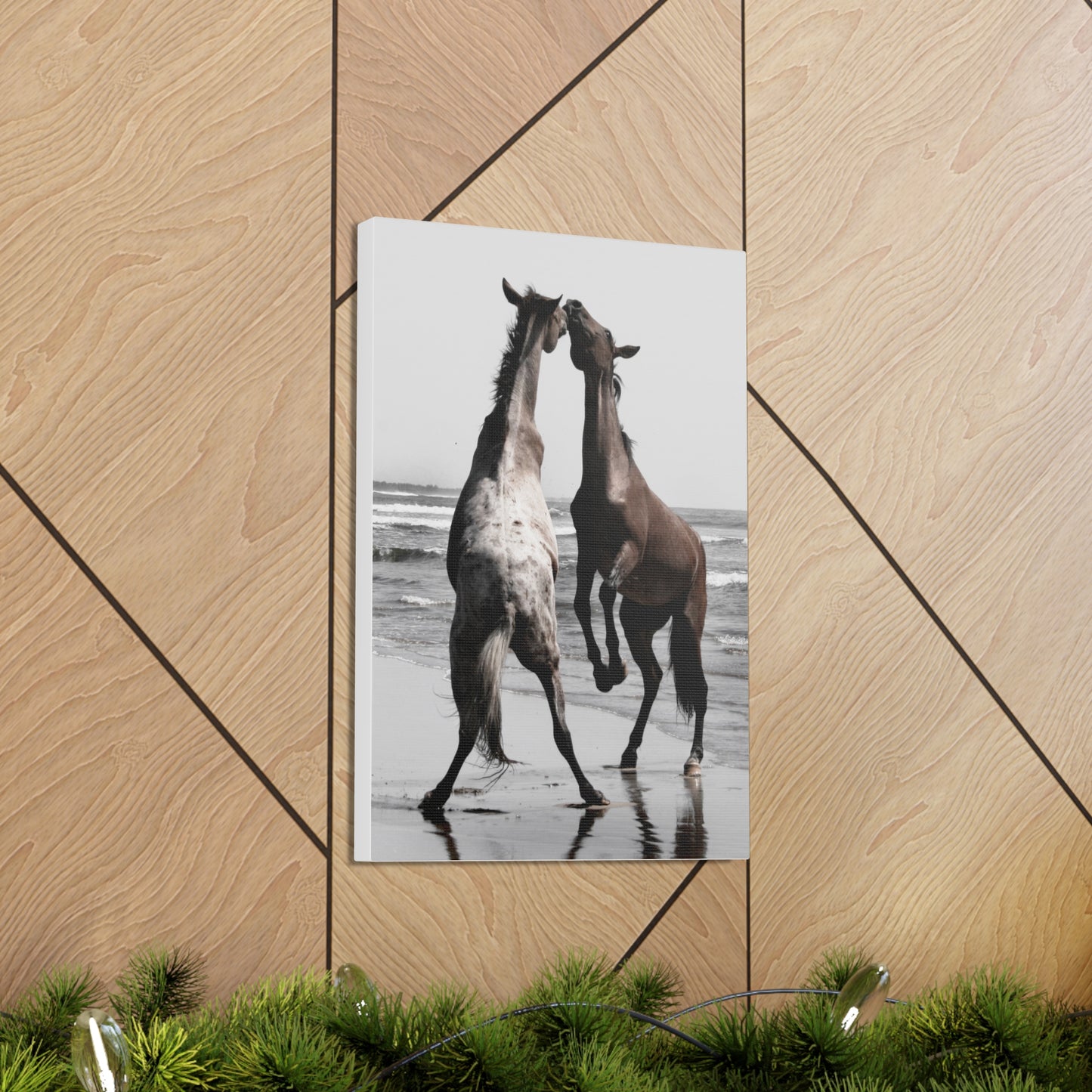 Wild Horses on the Beach Photography Canvas Gallery Wraps - Photography Wall Art Canvas Print of Horses in Mazatlan, Mexico