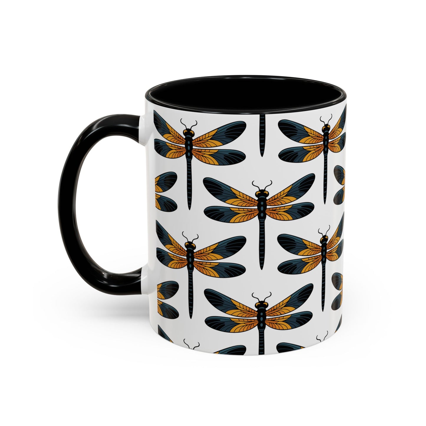 Dragonfly Pattern Coffee Mug | 11oz Ceramic Dragonflies Insect Bug Mugs, Nature Garden Kitchen Drinkware