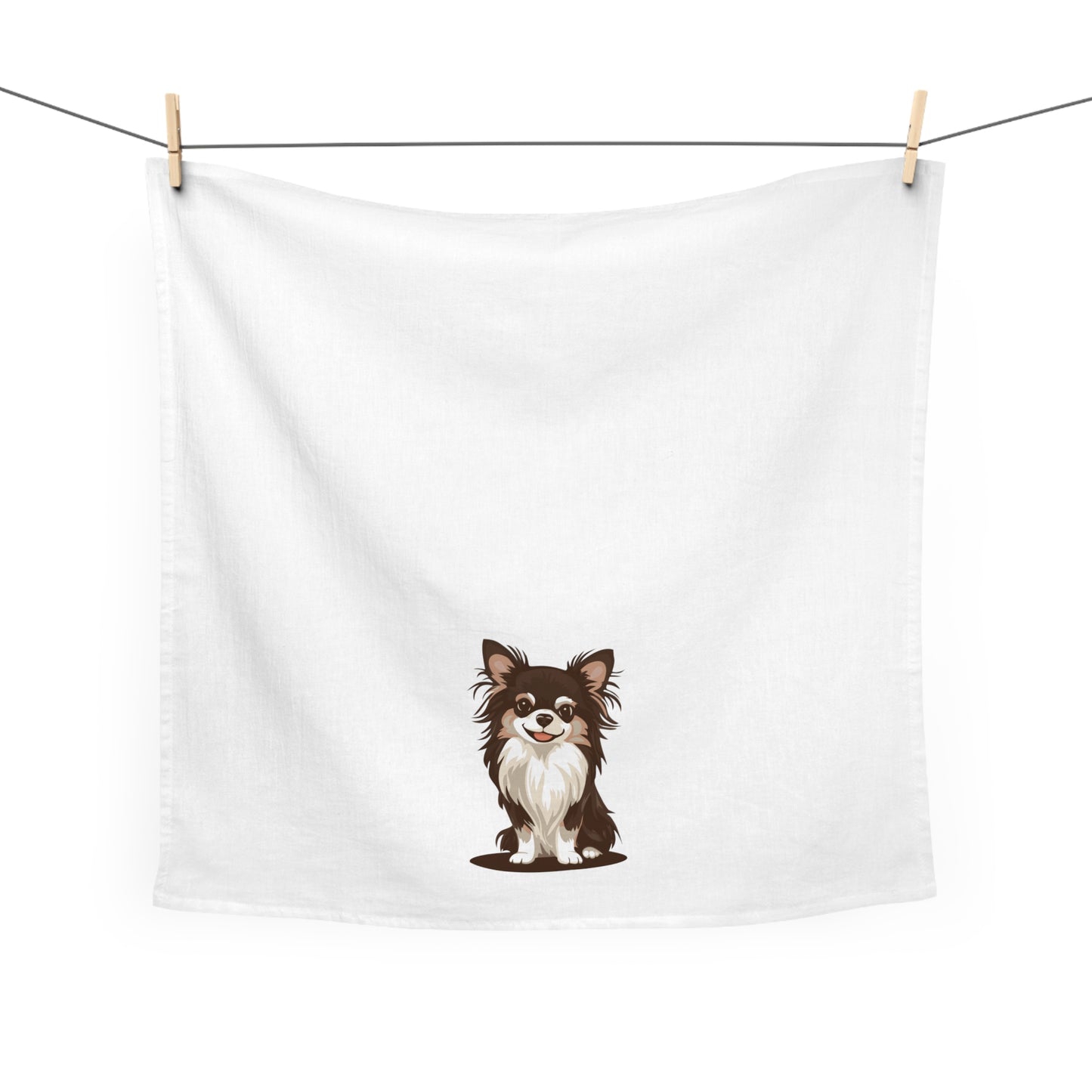 Long Hair Chihuahua Dog Kitchen Tea Towel, Long Coat Chihuahuas Pet Owner Gift, Hand Dish Towels