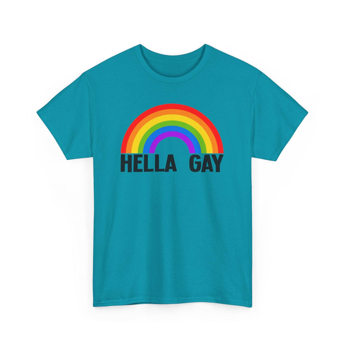 Hella Gay Rainbow Pride T-shirt Unisex Heavy Cotton Tee LGBTQIA+ Mens Womens Cotton Tee