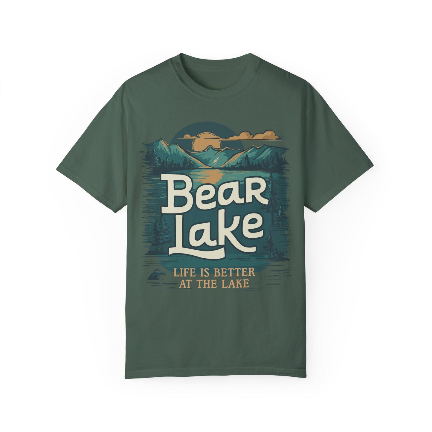 Bear Lake Summer Vacation Mens Womens Unisex Garment-Dyed T-shirt - Utah Idaho Travel Graphic Tees