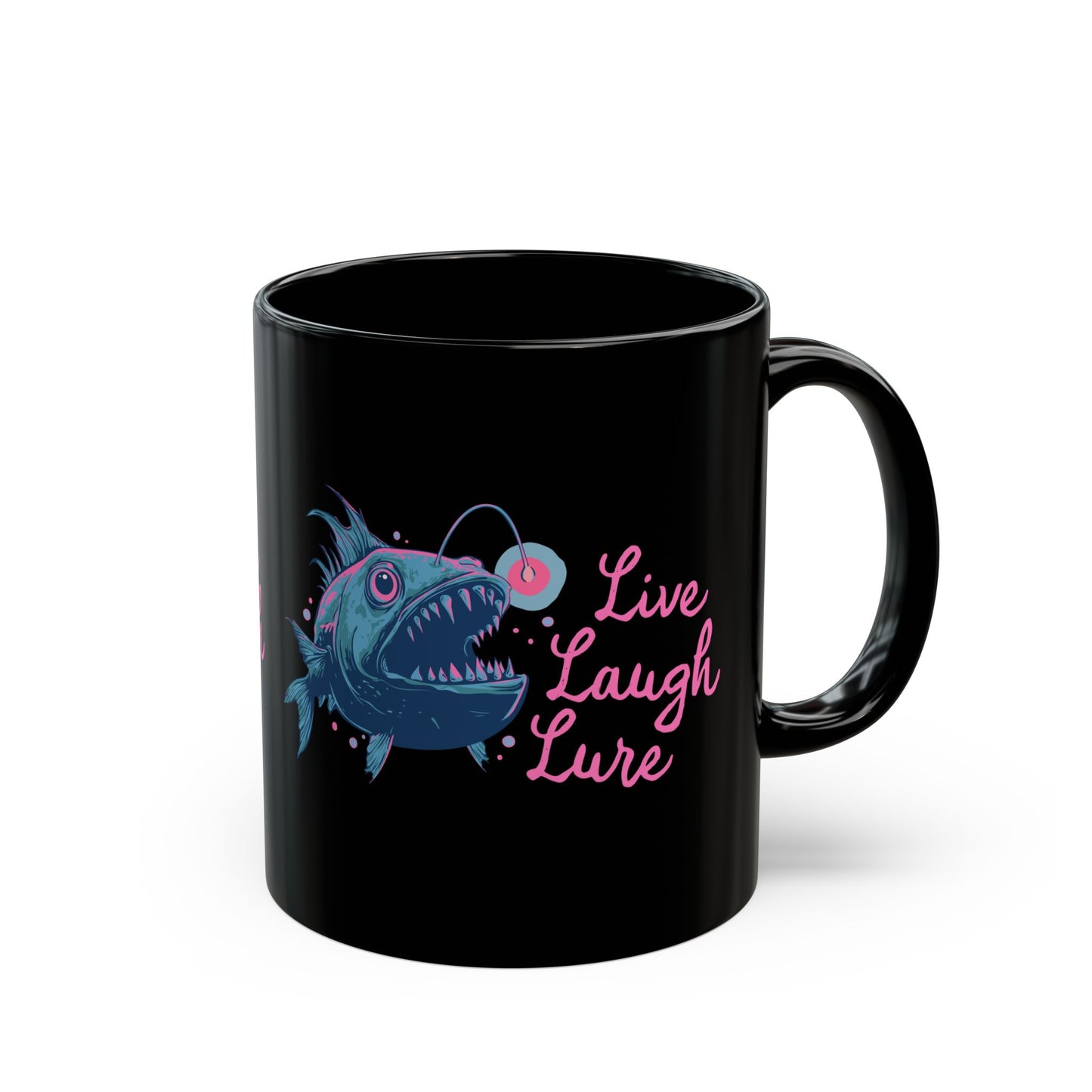 Live Laugh Lure Deep Sea Anglerfish Ceramic Coffee Mug Self Care Funny Angler Fish Glow Lure Inspirational Mugs