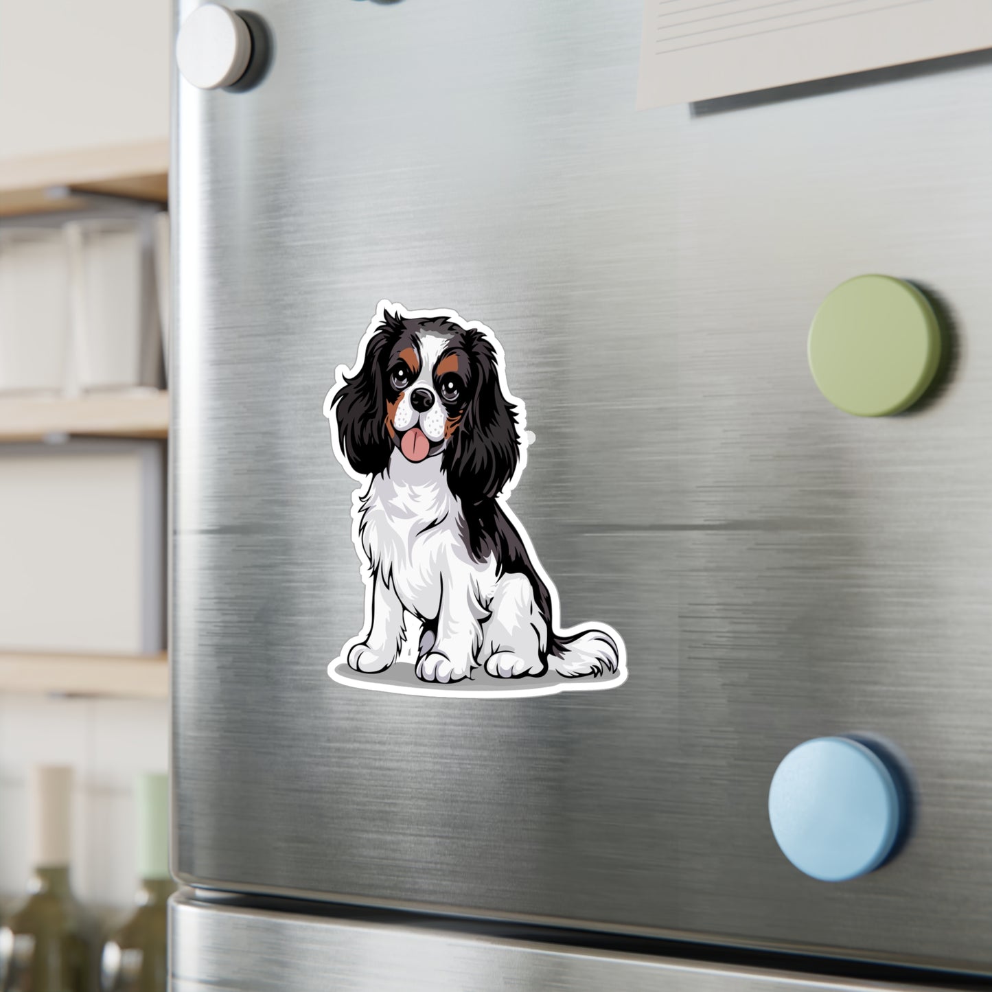 Charlie  Cavalier King Charles Spaniel Dog Vinyl Sticker Kiss-Cut Vinyl Decals with Pet Dog Cavalier Puppy Print