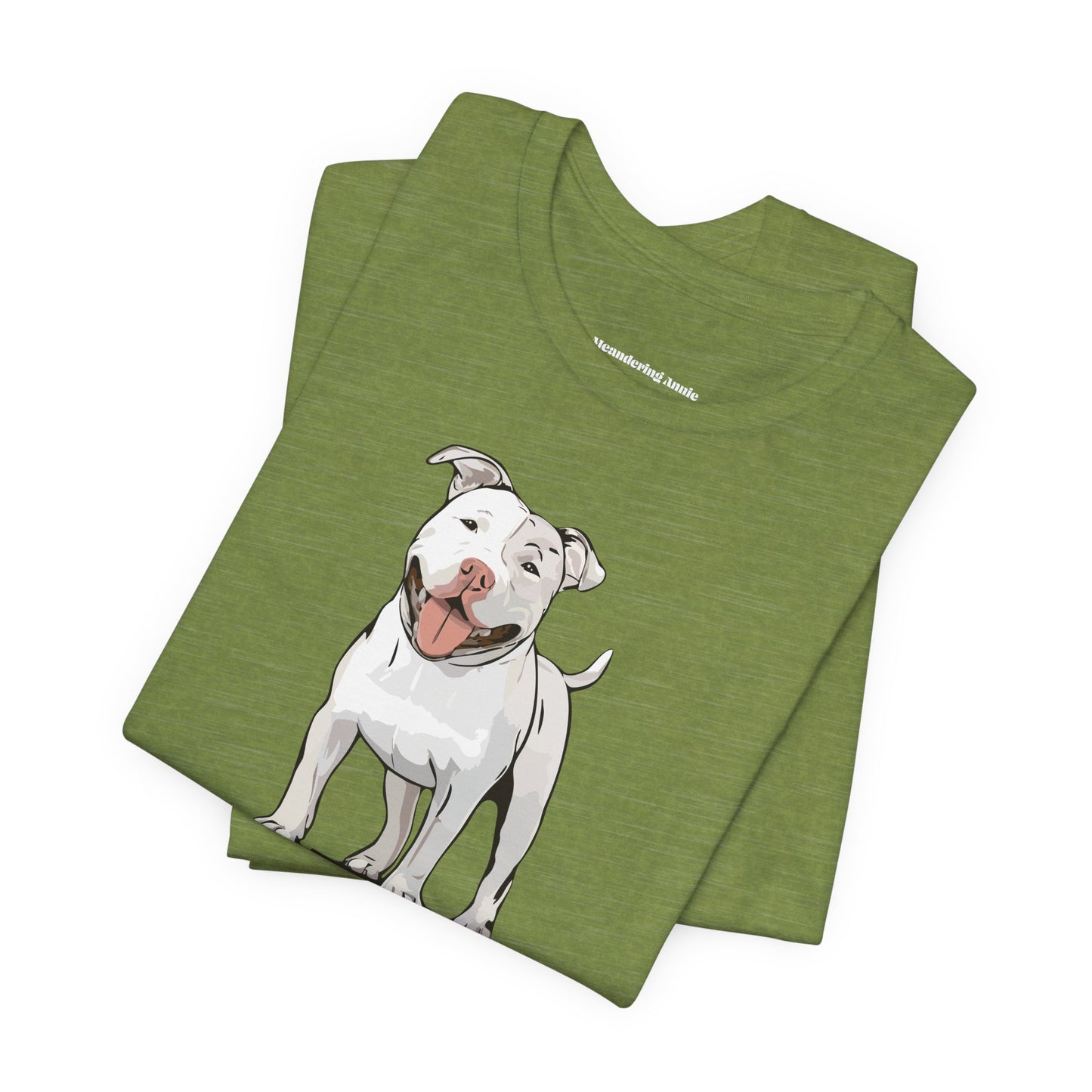 White American Pit Bull Terrier Dog T-shirt: Pitbull Puppy Dogs Unisex Short Sleeve Tee, Pet Owner Dog Mom Dad Shirt