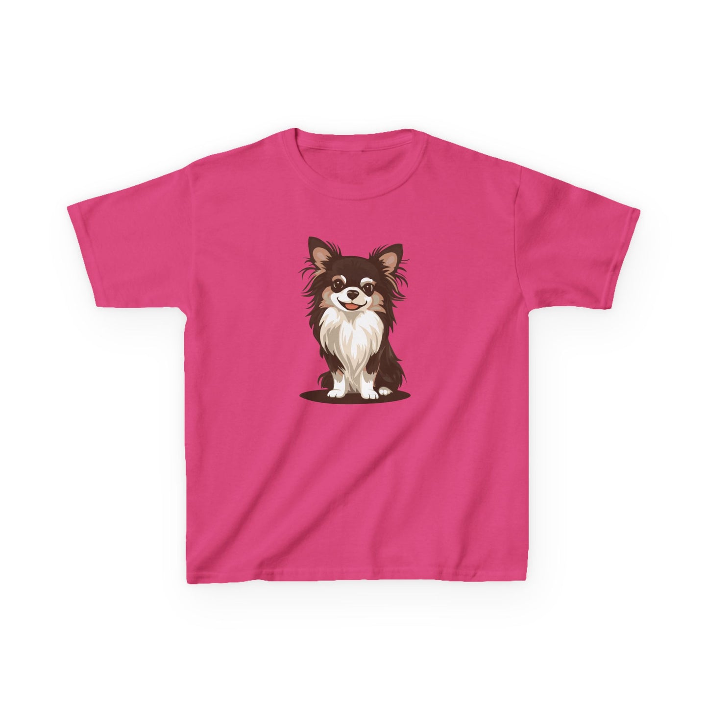 Long Haired Chihuahua Dog Pet Kids T-shirt Kids  Cotton Youth Tee Boys Girls Unisex, Pet Chihuahuas Childrens Short Sleeve Shirts