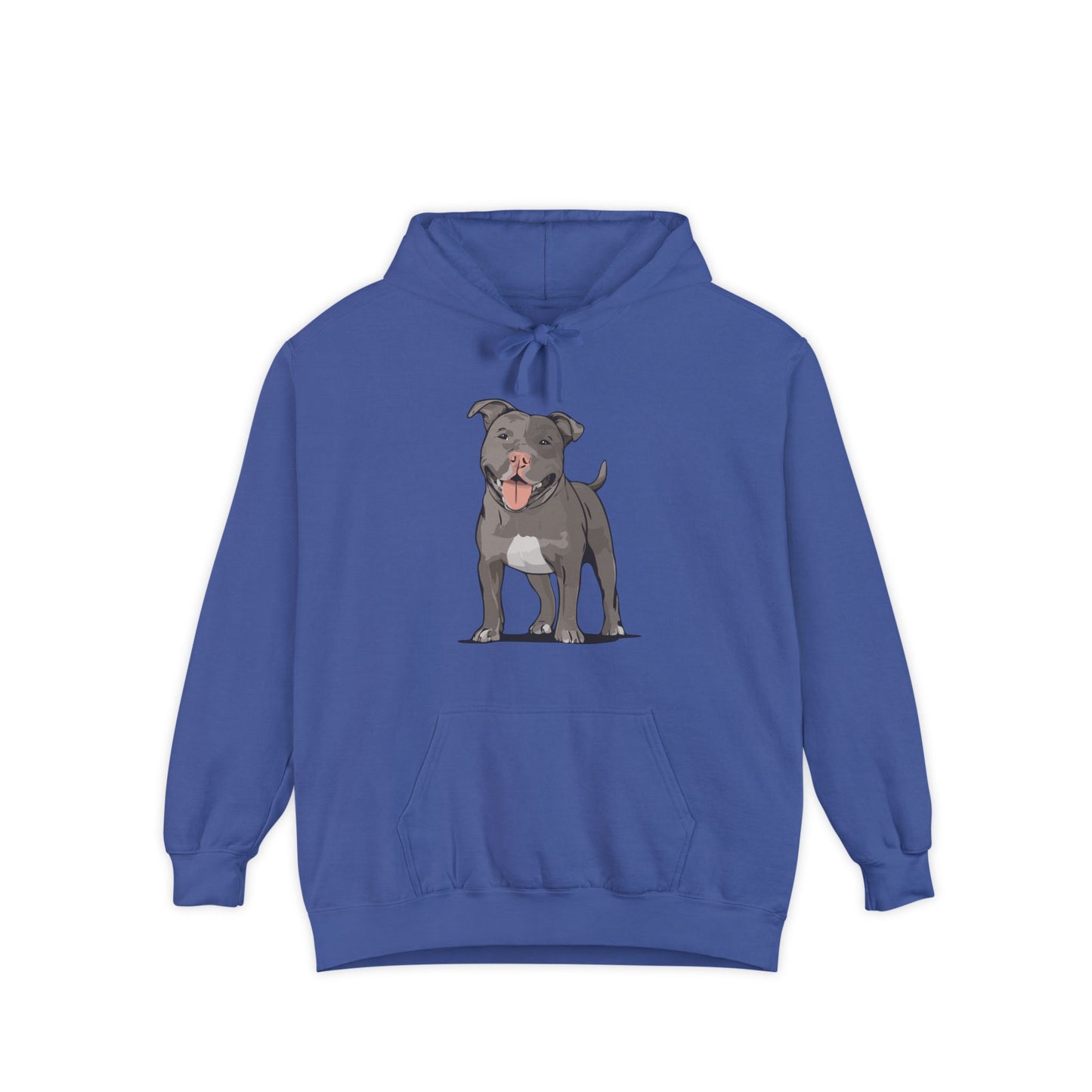American Pit Bull Terrier Dog Hoodie, Cozy Pullover Hooded Sweatshirt, Gray Pitbull Dogs Hoodies Sweatshirts