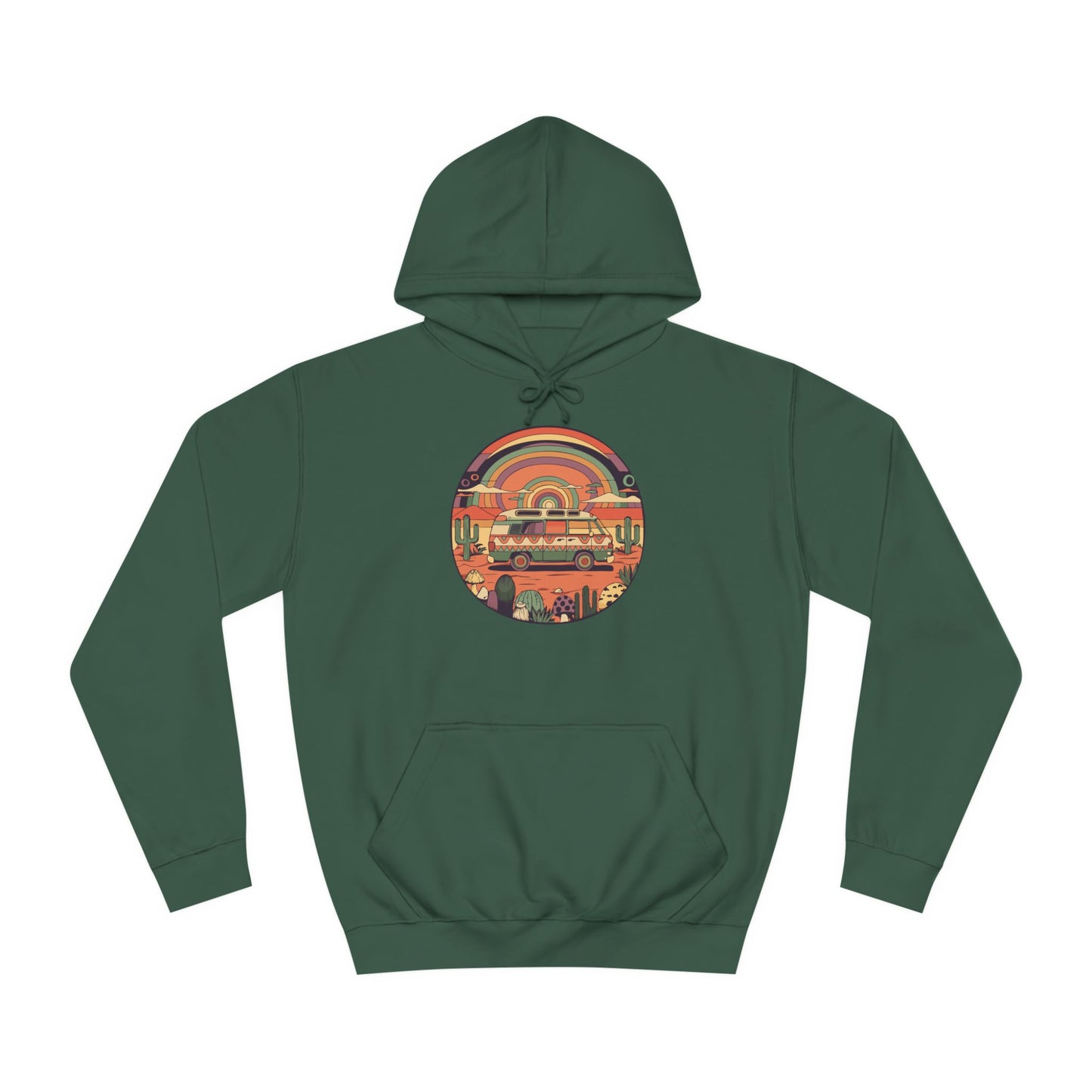 Roadtrippin' In The Desert - Trippy Vanlife Nomad Van Travel Hoodie - Unisex Mens Womens Trippy Hooded Sweatshirt