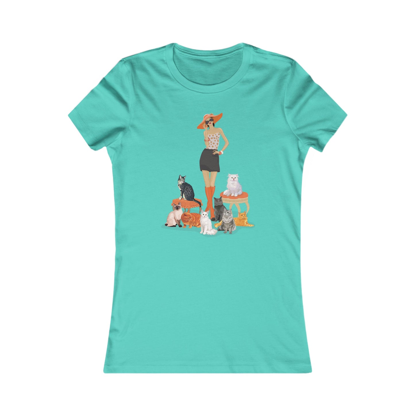 Childless Cat Lady T-shirt Women's Favorite Tee - Crazy Cat Lady Fitted Tshirt