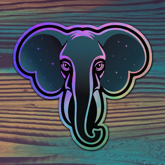 3" Holographic Celestial Elephant Stickers, Galactic Elephants Vinyl Decal Sticker Waterproof
