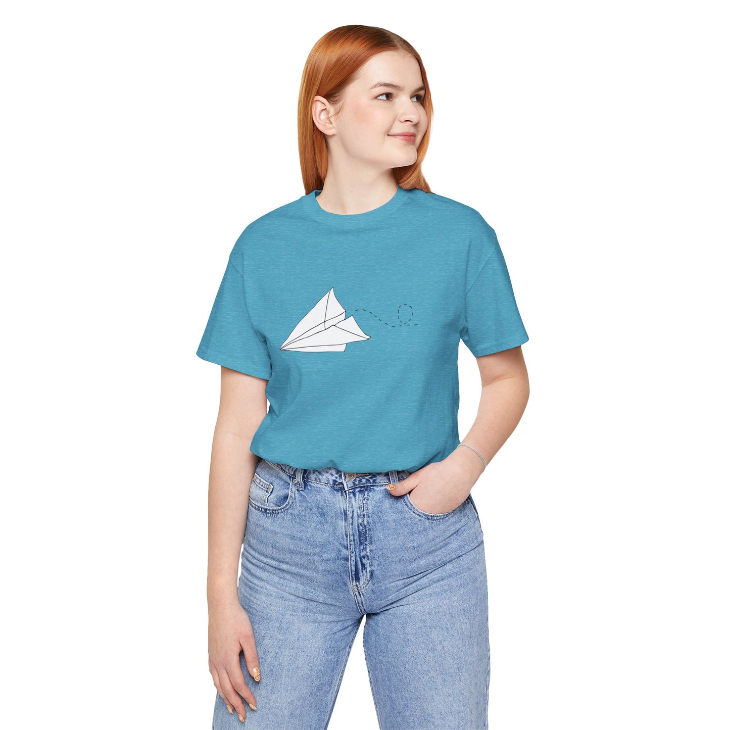 Paper Airplane T-shirt Unisex Jersey Short Sleeve Tee with Origami Paper Plane Graphic