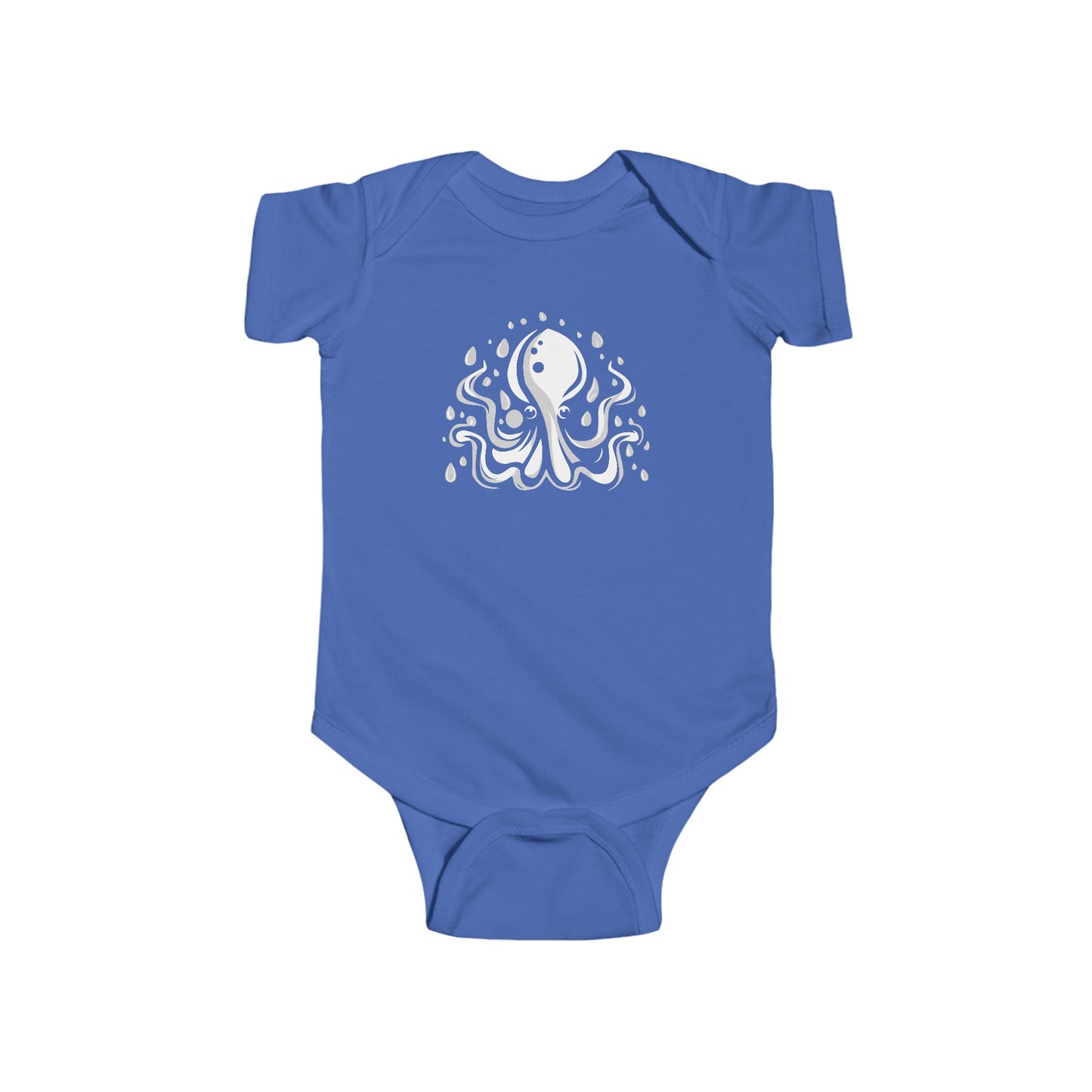 Elusive Octopus Baby One Piece Infant Fine Jersey Cotton Bodysuit with Cool Sea Animal Octopus Print