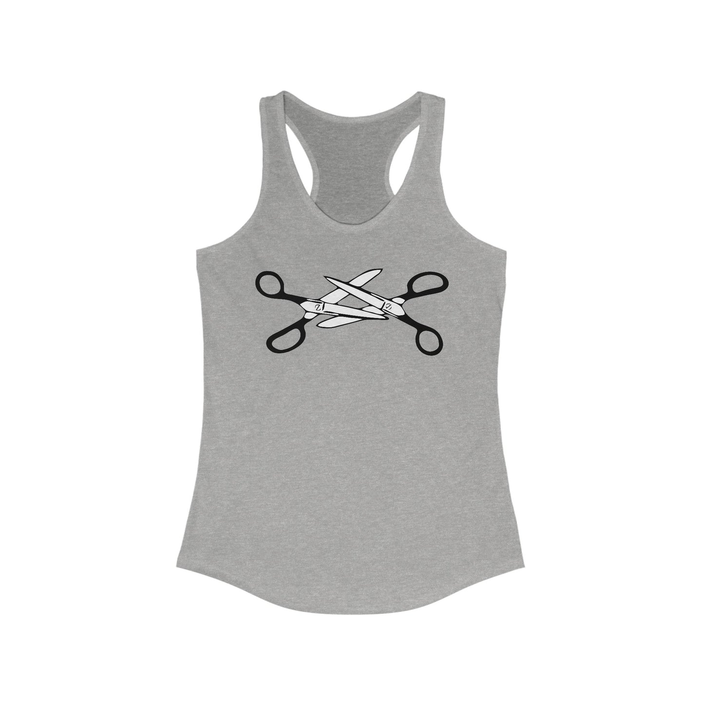 Scissor Women's Racerback Tank Top - LGBTQIA+ Lesbian Pride Scissors Tops, Funny Queer Gay Pride Parade Apparel Cotton Shirt