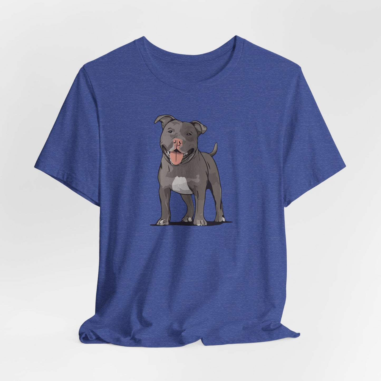 Gray Pitbull Dog T-shirt: Pit Bull Puppy Dogs Unisex Short Sleeve Tee, Pet Owner Gift, Dog Mom Dad Shirt
