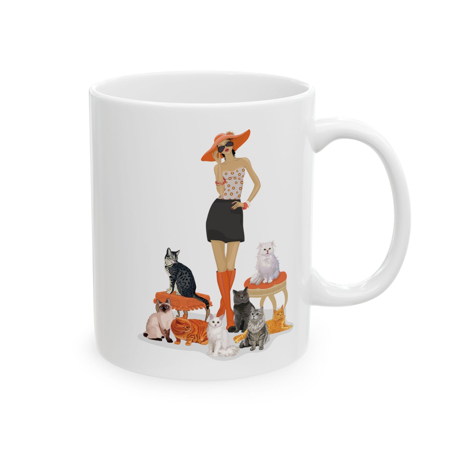 Childless Cat Lady Ceramic Coffee Tea Mug 11oz - Gifts for Childfree Crazy Cat Ladies