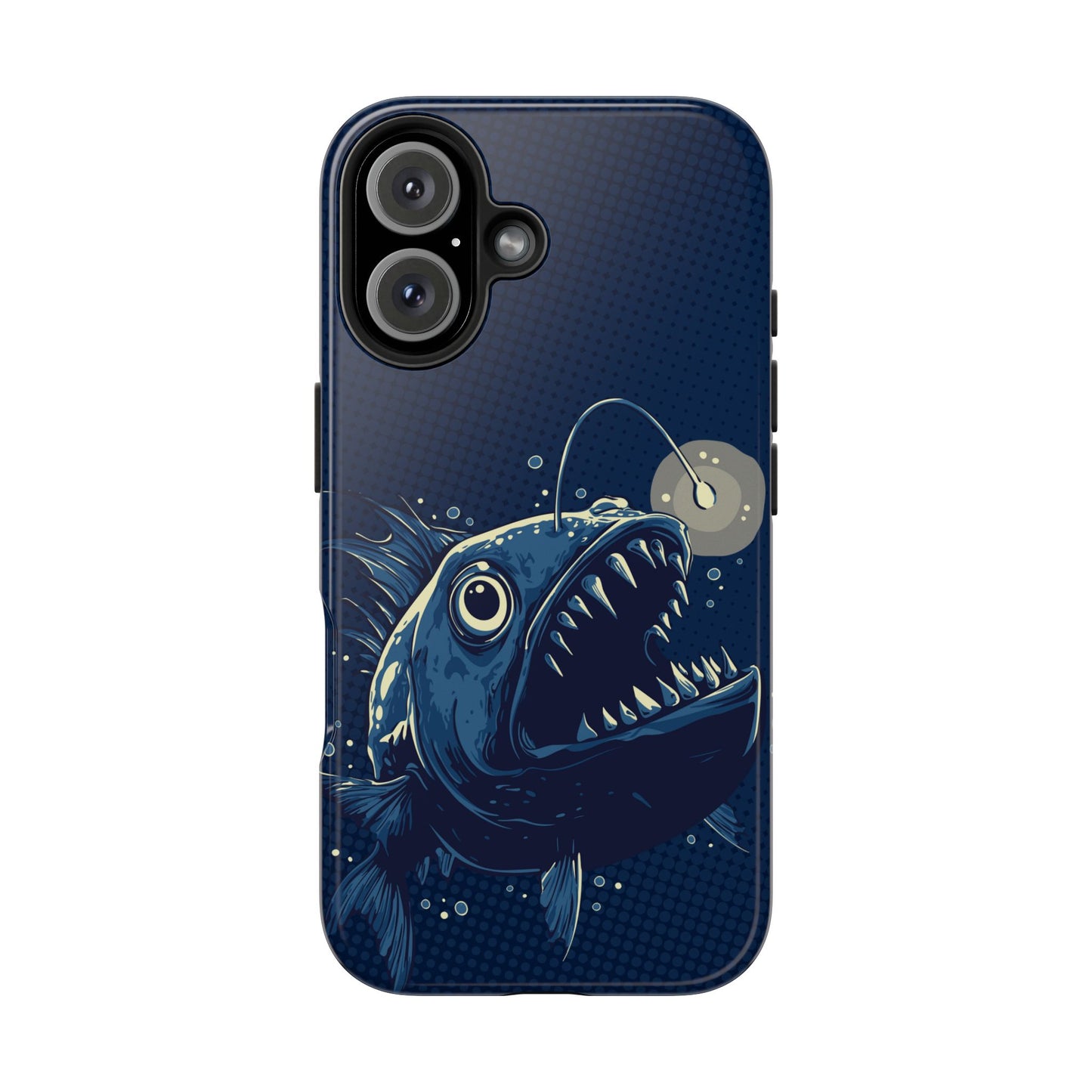 Deep Sea Anglerfish Cell Phone Case, Angler Fish Nautical Dark Ocean Marine Life Tough Phone Cases