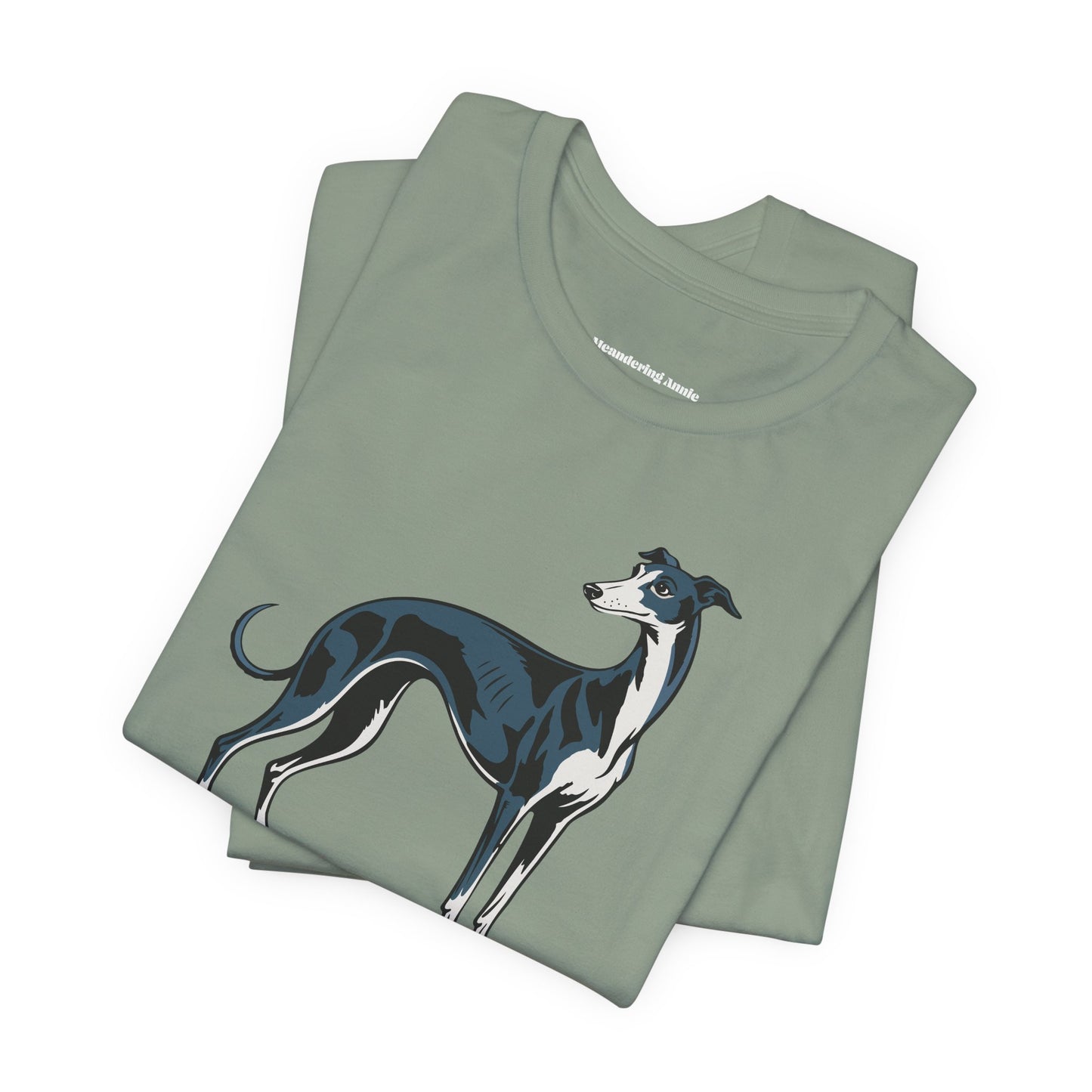 Greyhound Dog Illustration T-Shirt | Pet Owner Breed Cotton Tee, Unisex Short Sleeve Dogs Shirts, Mens Womens Apparel