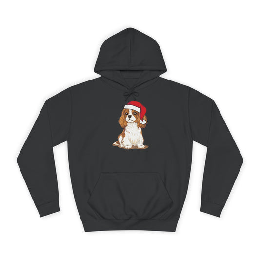 Cavalier King Charles Spaniel Dog Holiday Hoodie, Family Christmas Gift, Pet Lover Pullover Hooded Sweatshirt, Xmas Santa Dogs Apparel