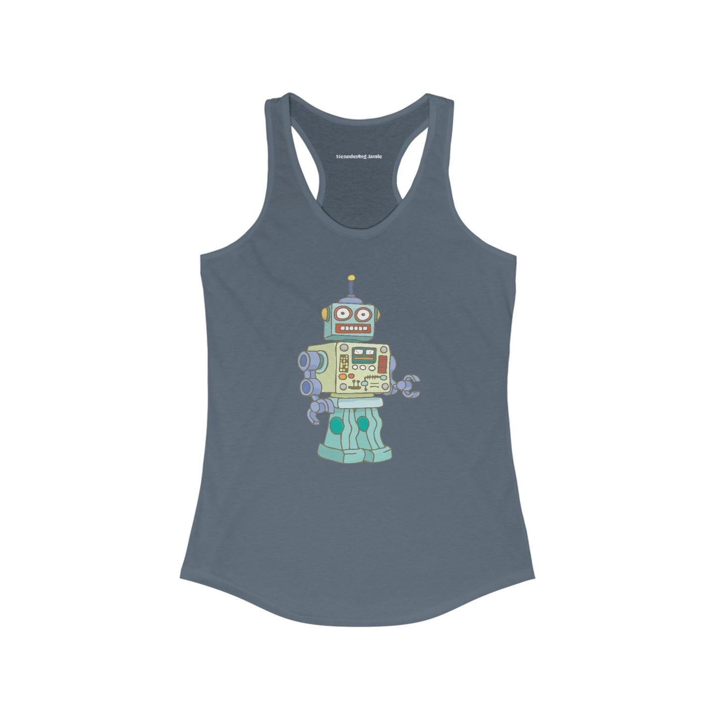 Robot Women's Racerback Tank with Fun Robots Design