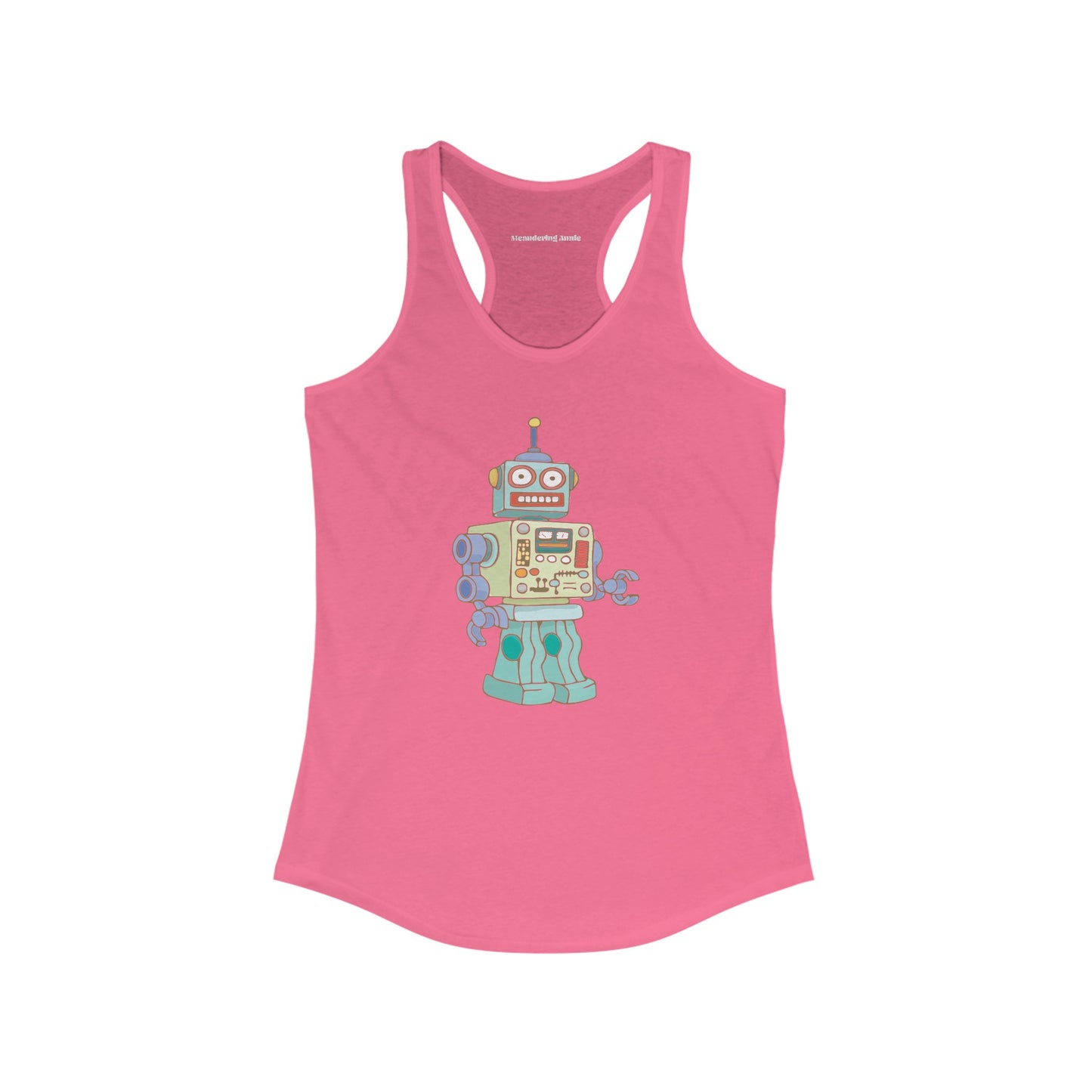 Robot Women's Racerback Tank with Fun Robots Design