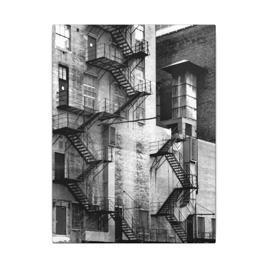 Downtown Chicago Black & White Photography Matte Canvas, Stretched, 0.75" - Home Decor Wall Art with Urban Chicago Building Print