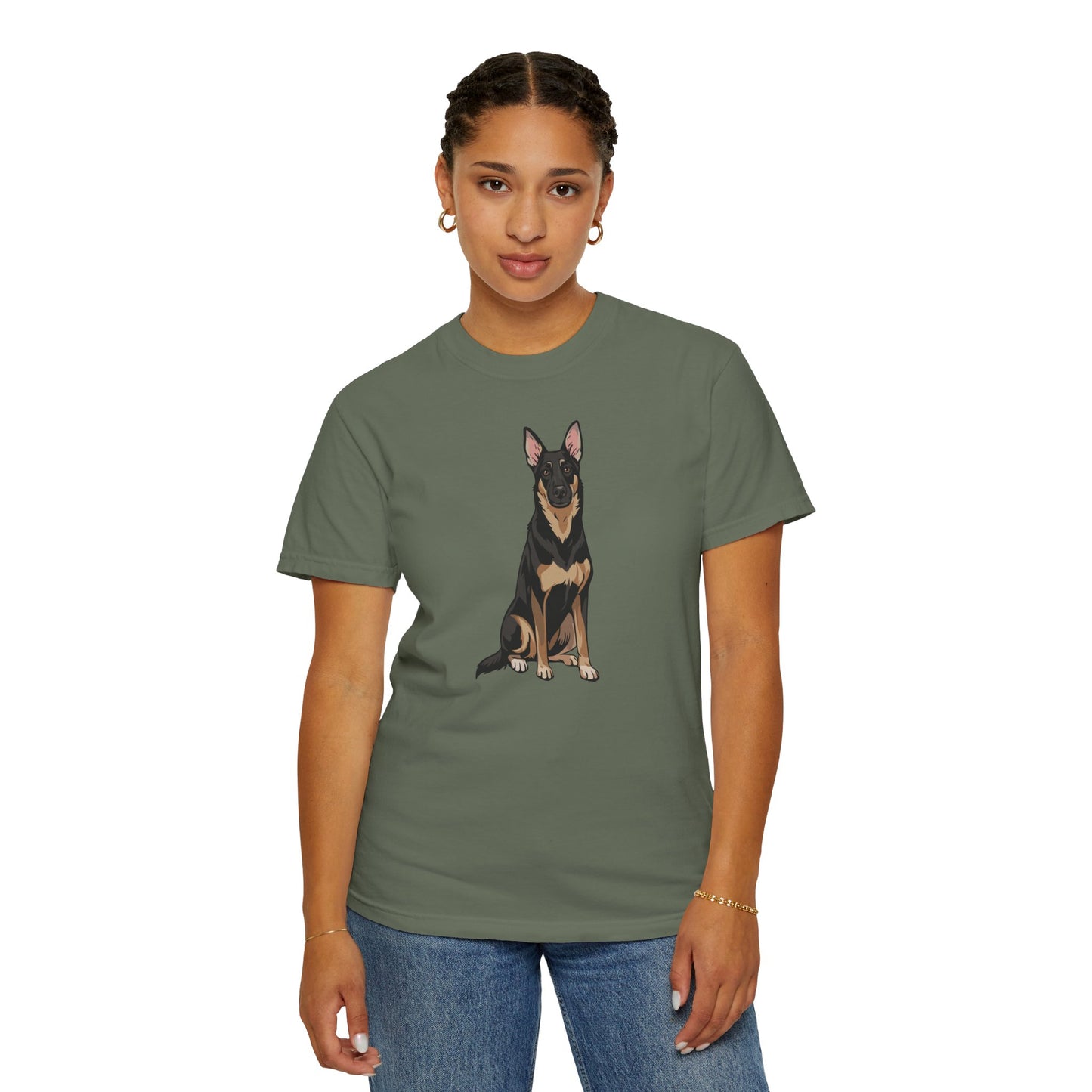 Buddy German Shepherd Dog Unisex T-shirt, Animal Lover Tee, Pet Owner Apparel, Graphic Print Shirt, Puppy Dogs Short Sleeve Top
