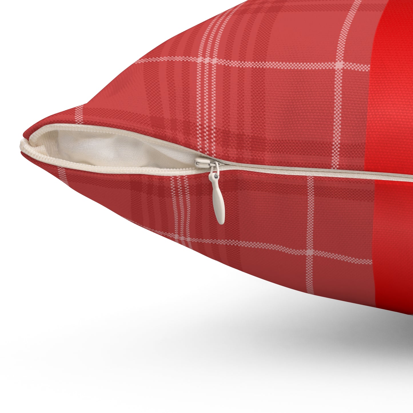 Holiday Gift Throw Pillow, Red Bow on Plaid Wrapped Present Pillows, Christmas Home Decor Xmas Decorations, Square Cushion and Cover