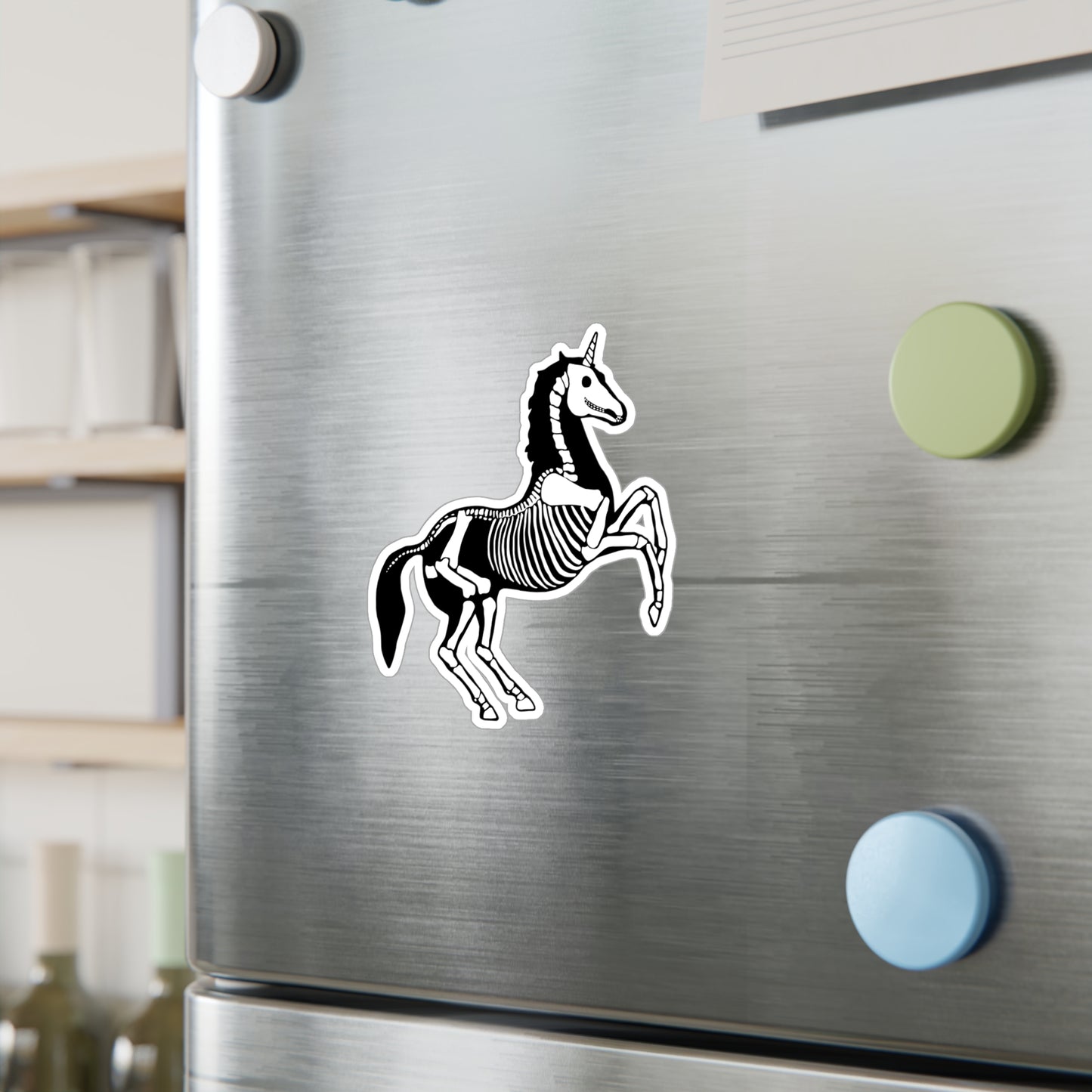 Unicorn Skeleton Vinyl Sticker Kiss-Cut Vinyl Decals Waterproof UV Resistant Goth Unicorn Skeleton Stickers