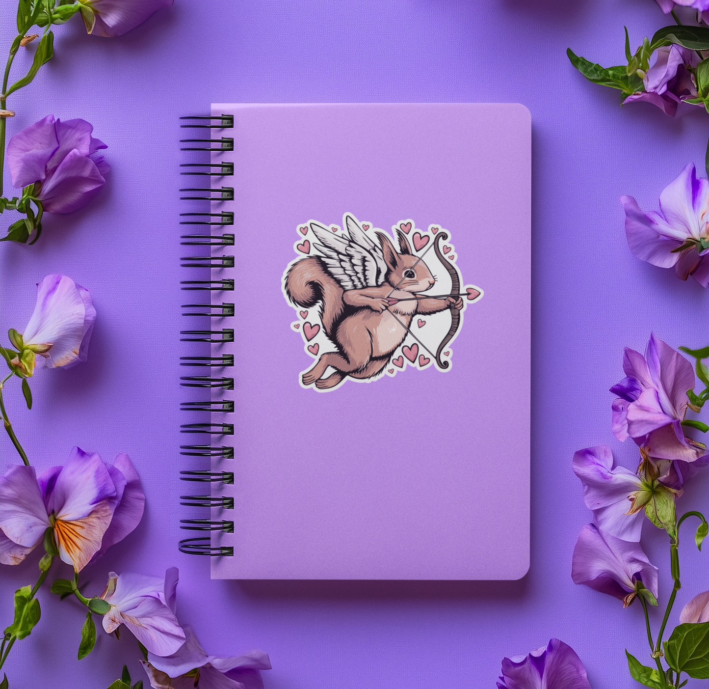 3" Cupid Squirrel Sticker - Waterproof, Fade-Resistant Decal Stickers Valentine's Day Love Hearts