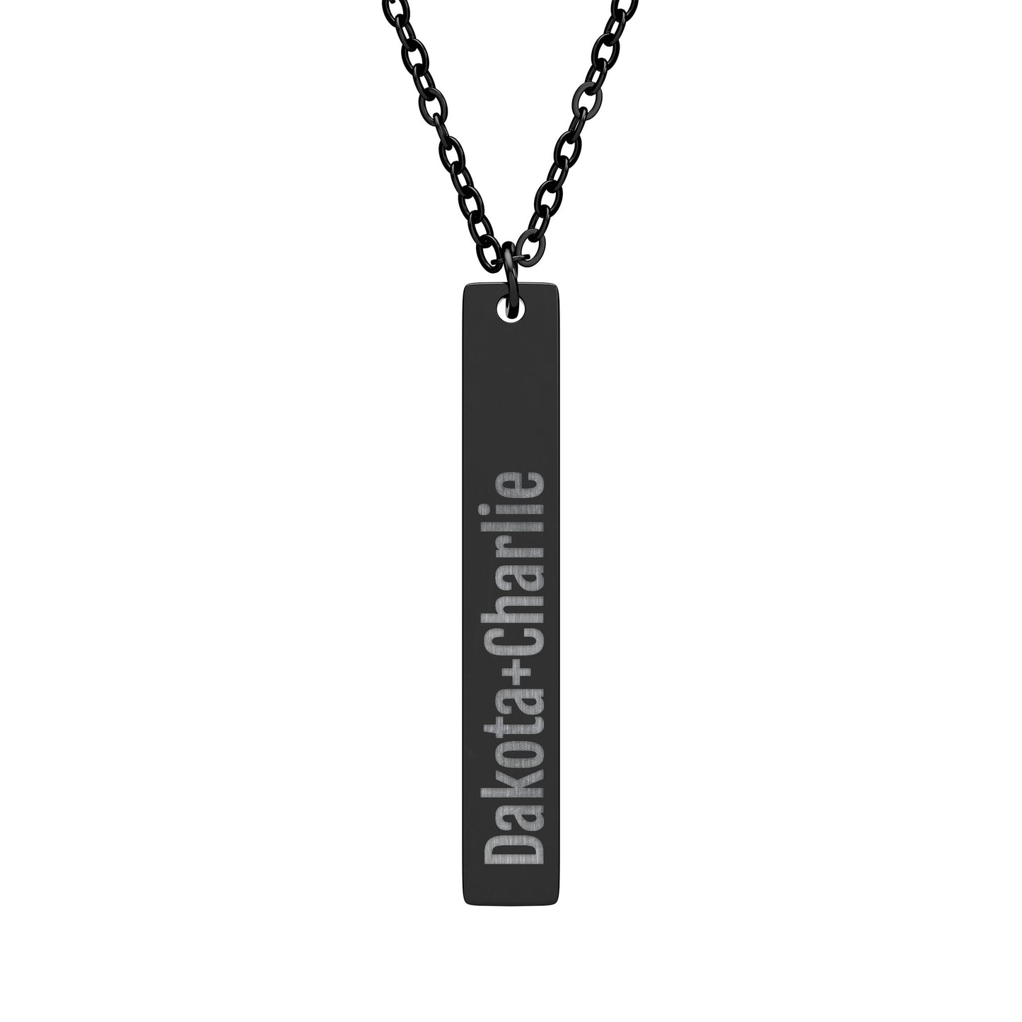 Personalized Vertical Bar Necklace, Custom Engraved Name Jewelry, Unique Gifts, Customizable Text Keepsake Necklaces