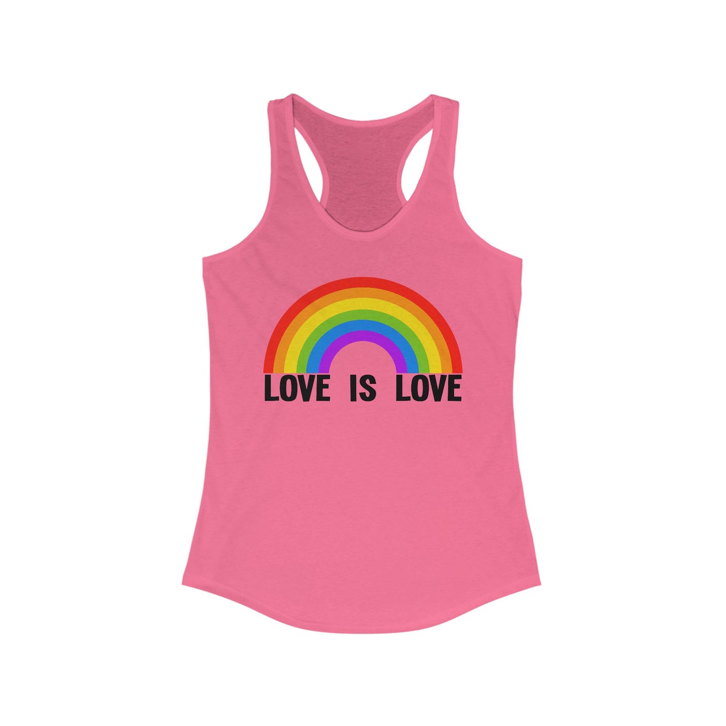 Love Is Love Tank Top, Pride Rainbow Tank - LGBTQIA+ Festival Parade, Gay Lesbian Bi Queer Summer Wear, Sleeveless Racerback Tank Tops